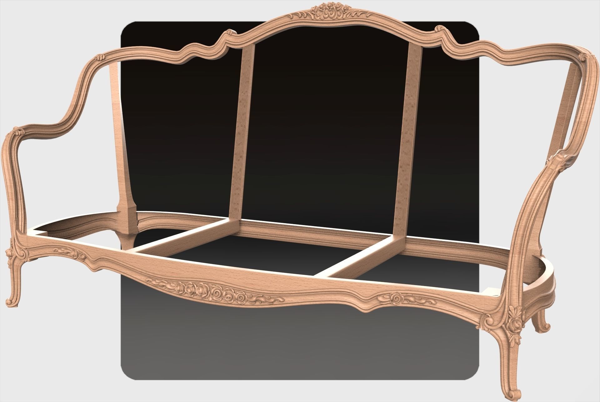 Carved canape for cnc 13 3D model_1