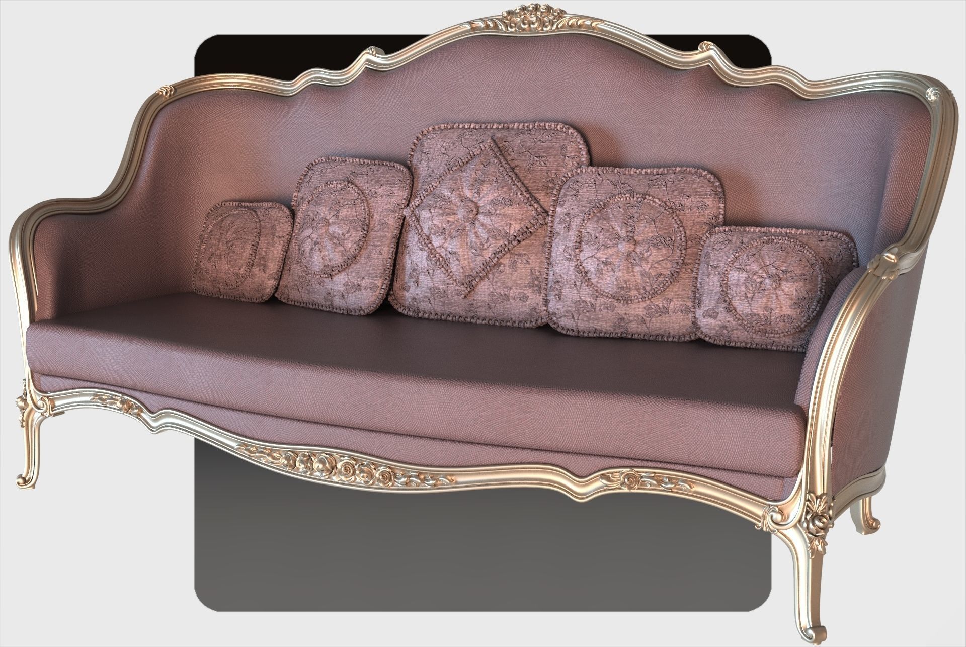 Carved canape for cnc 13 3D model_2