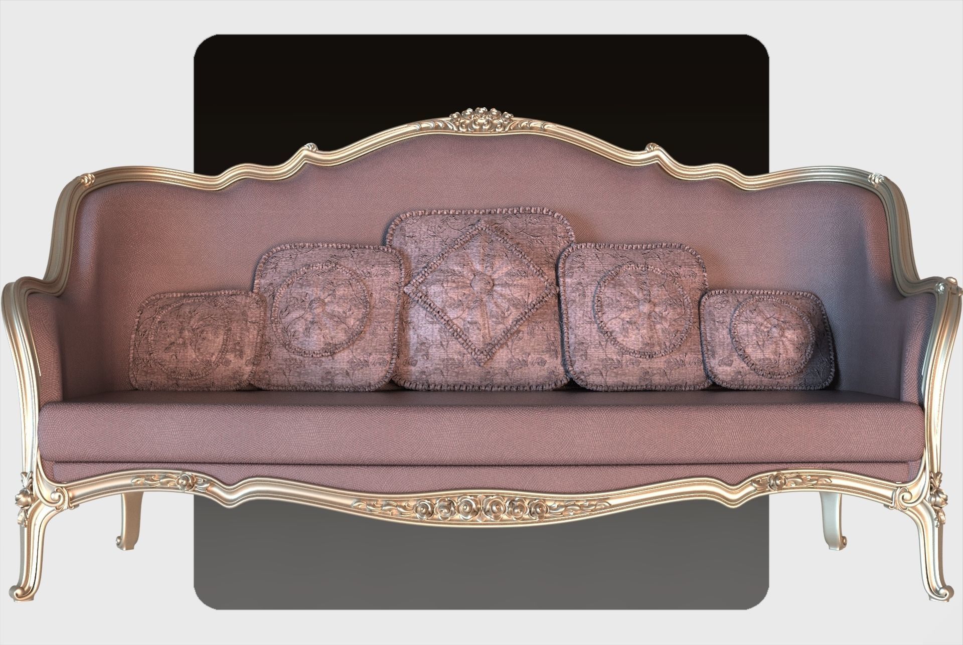 Carved canape for cnc 13 3D model_3