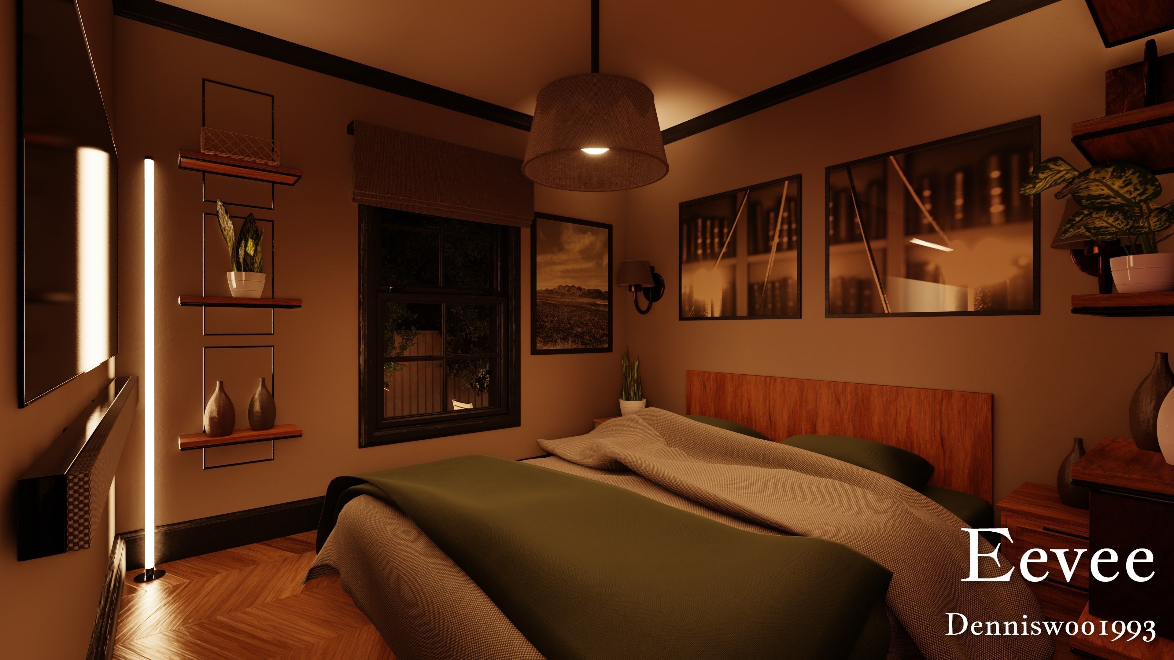 Modular Classic Style American House 1 Low-poly 3D model_26