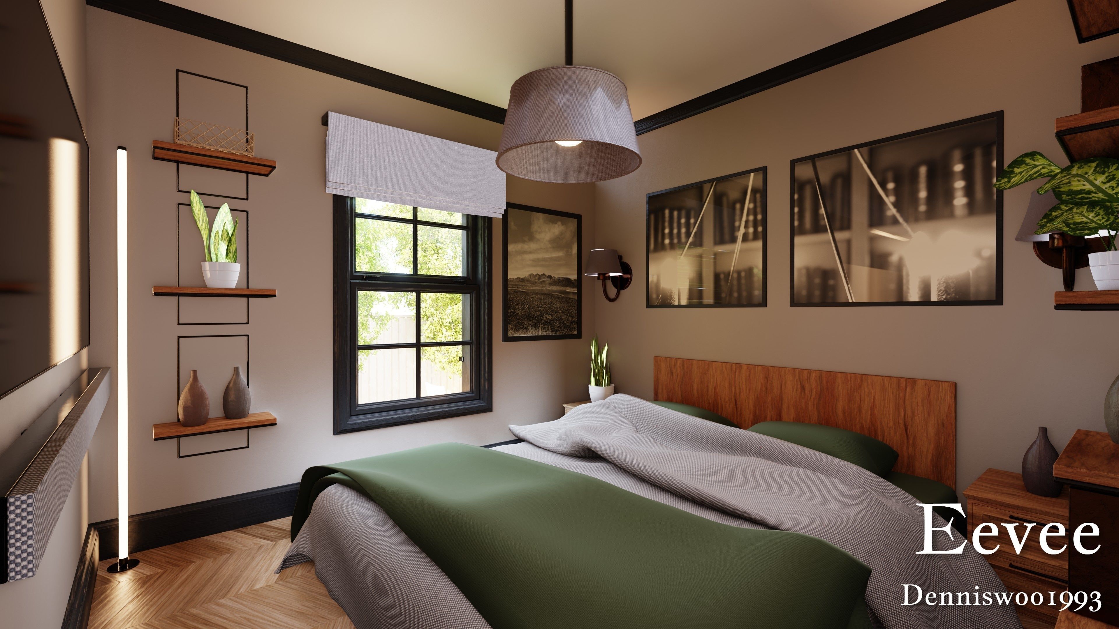 Modular Classic Style American House 1 Low-poly 3D model_20