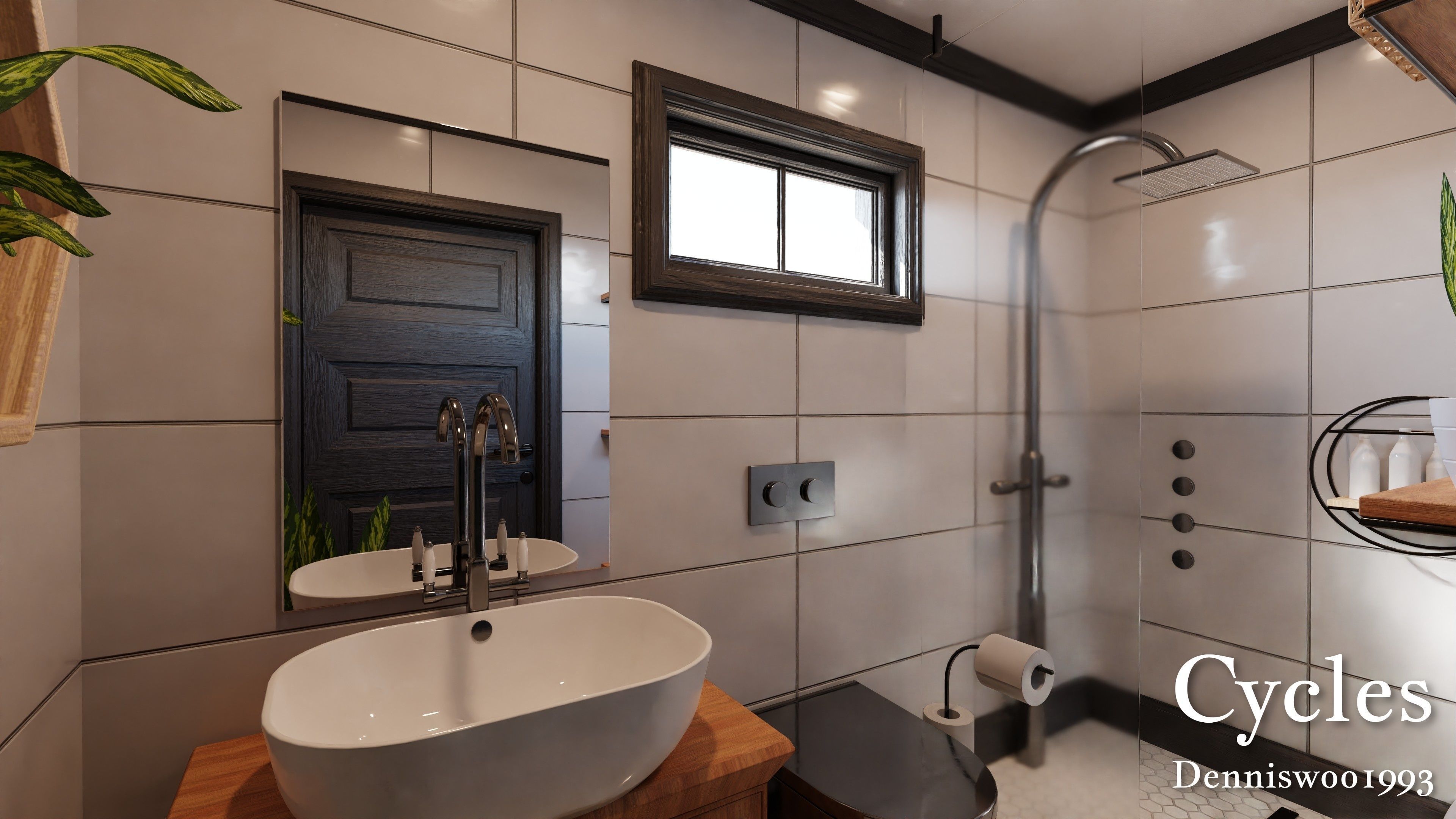 Modular Classic Style American House 1 Low-poly 3D model_7