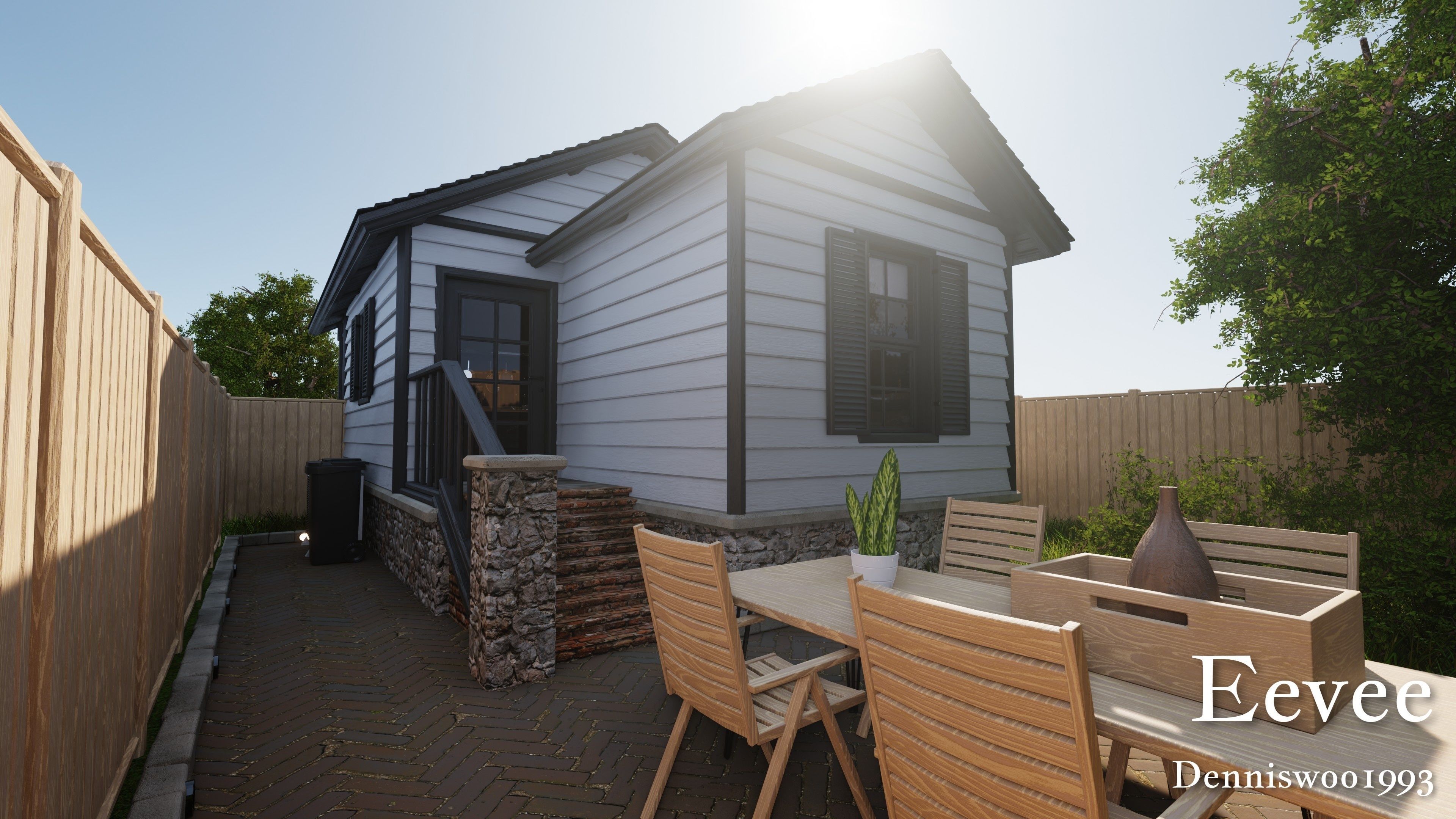 Modular Classic Style American House 1 Low-poly 3D model_21