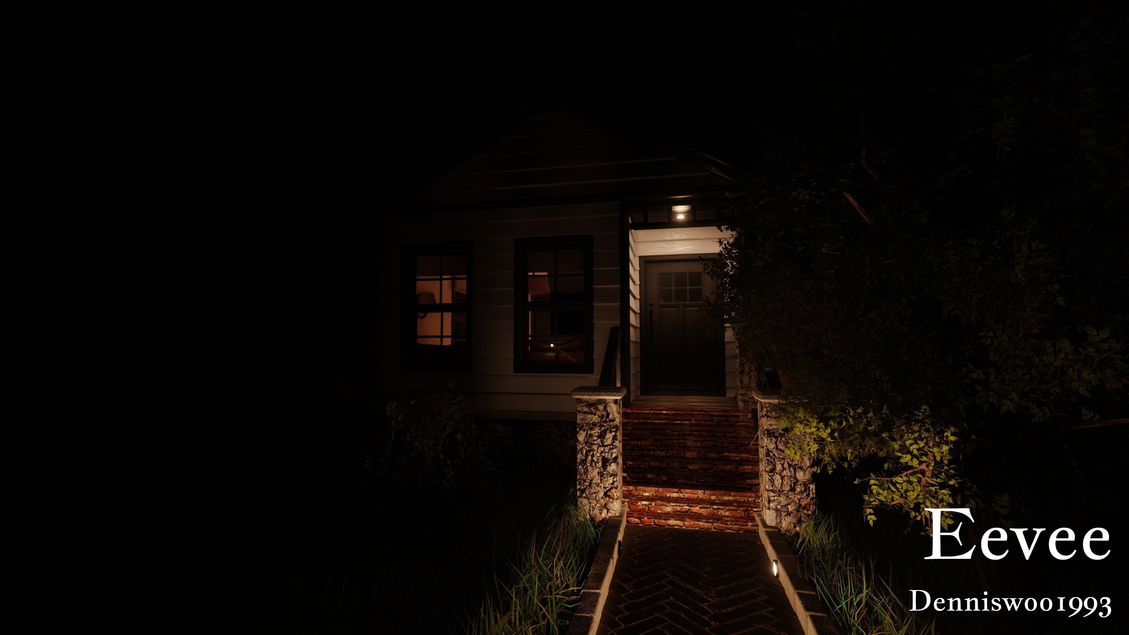 Modular Classic Style American House 1 Low-poly 3D model_22