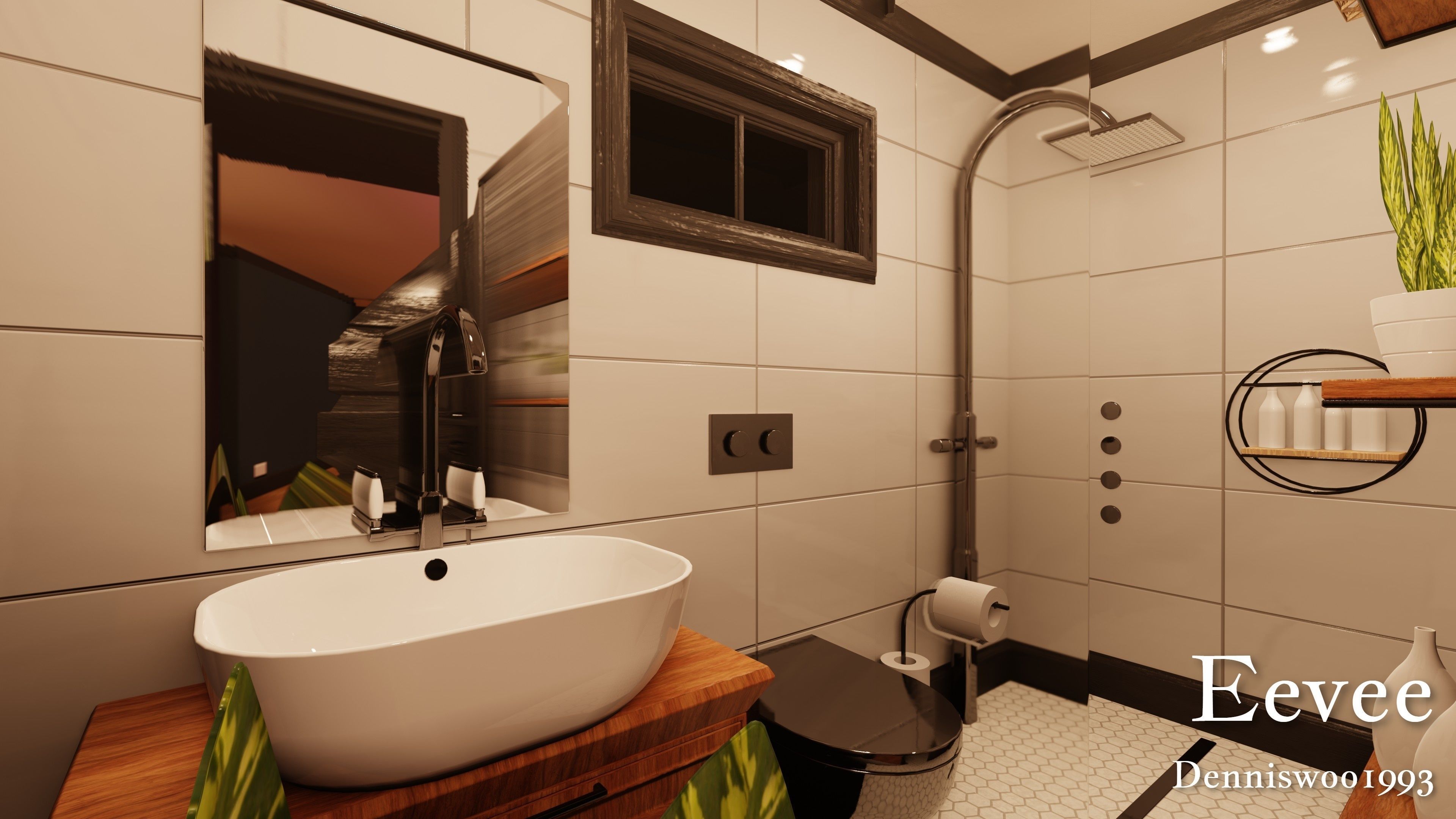 Modular Classic Style American House 1 Low-poly 3D model_25