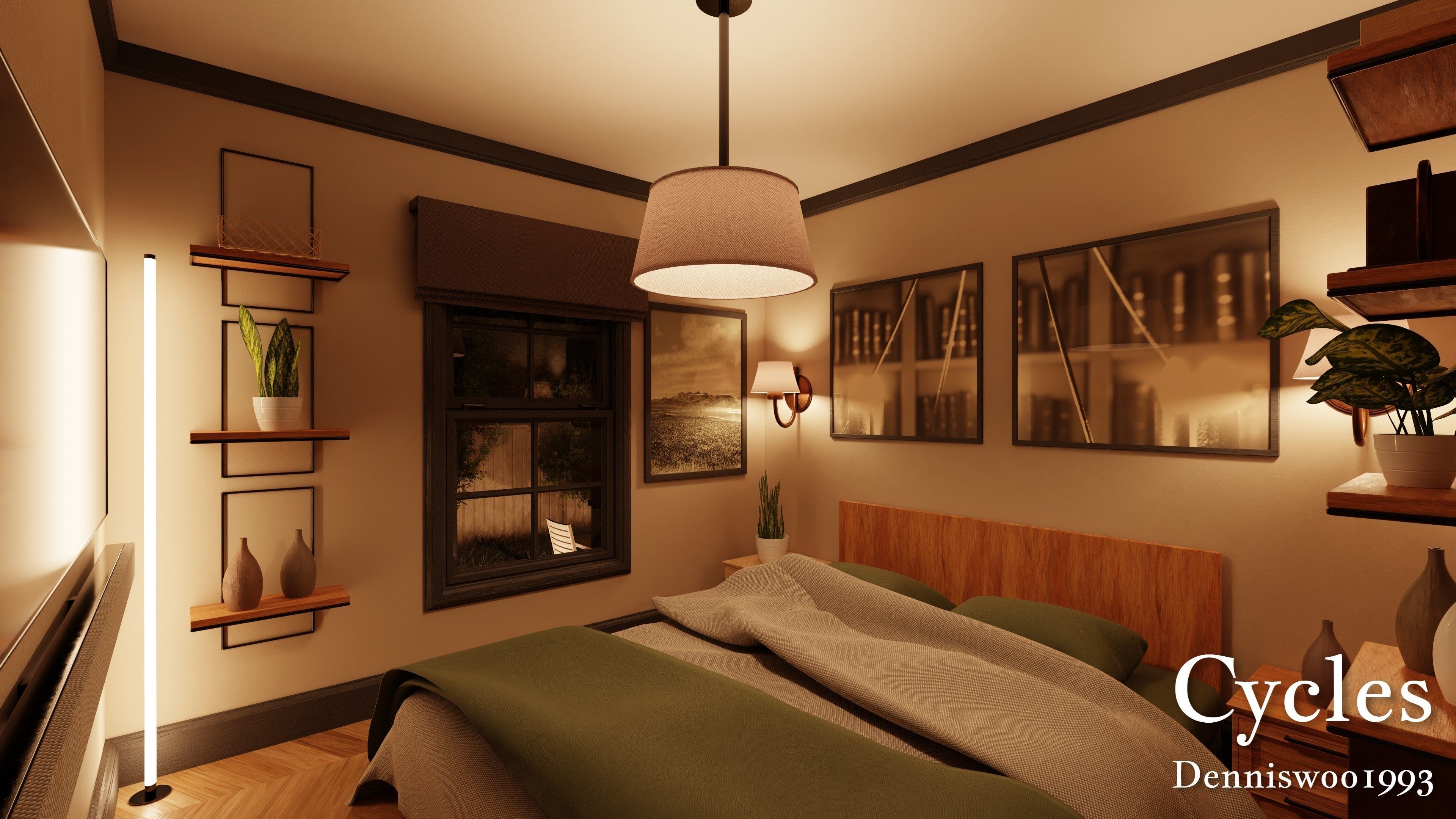 Modular Classic Style American House 1 Low-poly 3D model_16