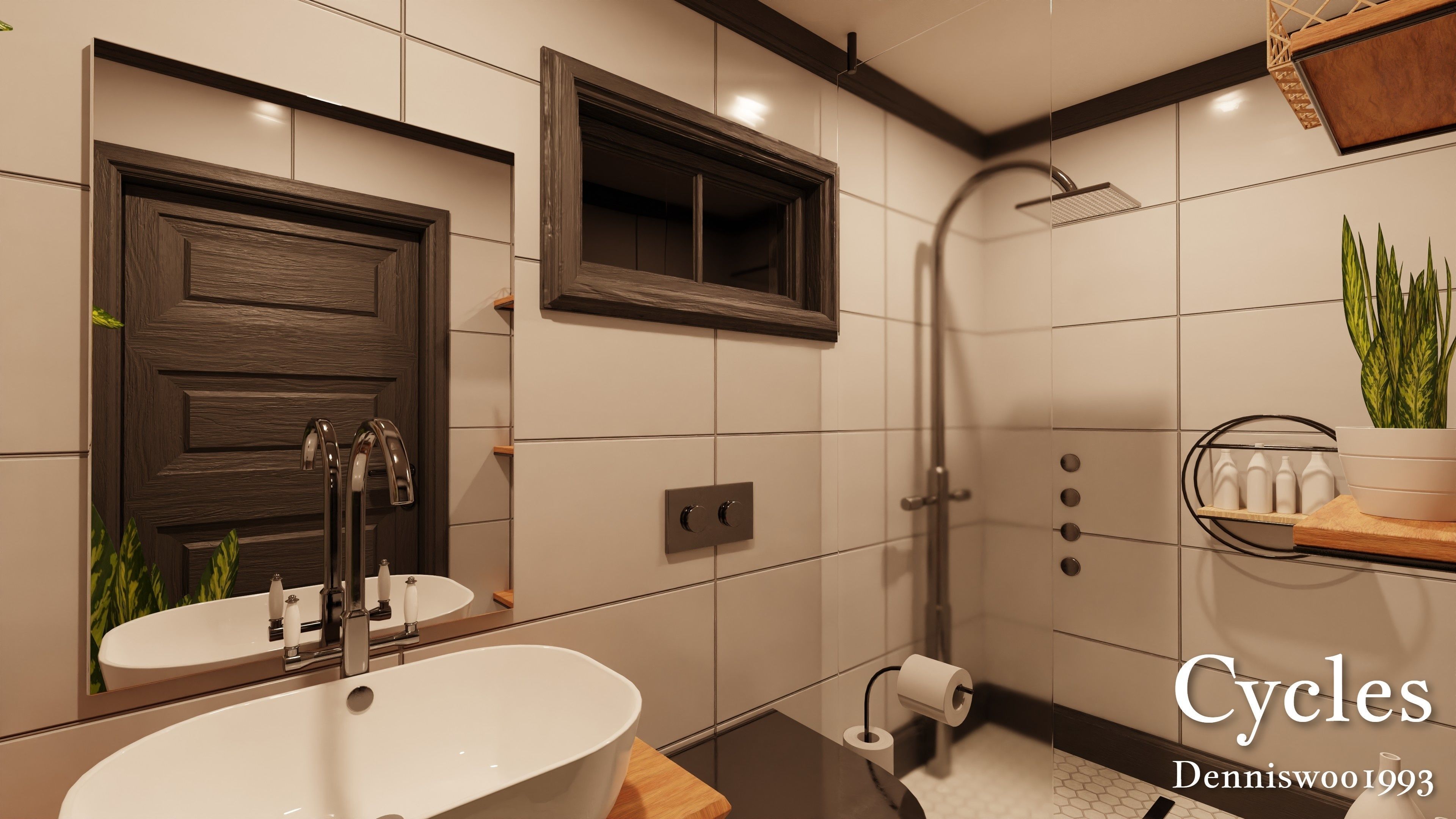 Modular Classic Style American House 1 Low-poly 3D model_15