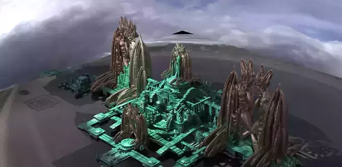 Celtic Gods Queen Temples base 3D model