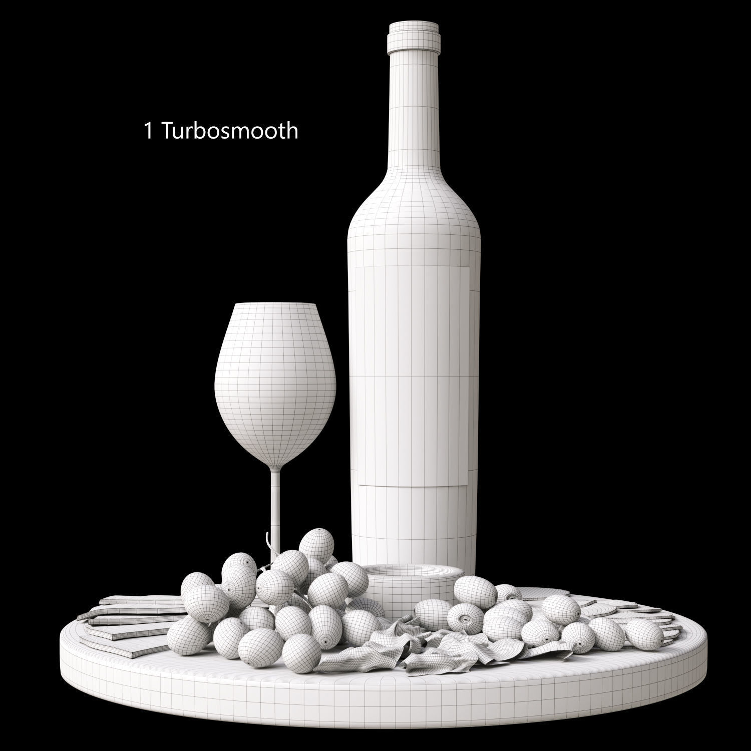 Wine set 3D model_4