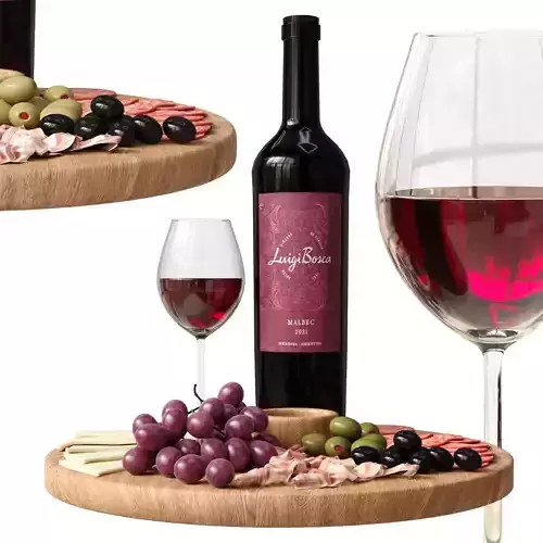 Wine set 3D model