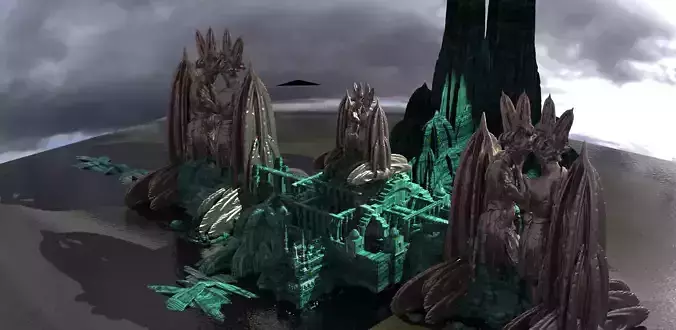 Celtic Gods Arch Exterior Hall 3D model