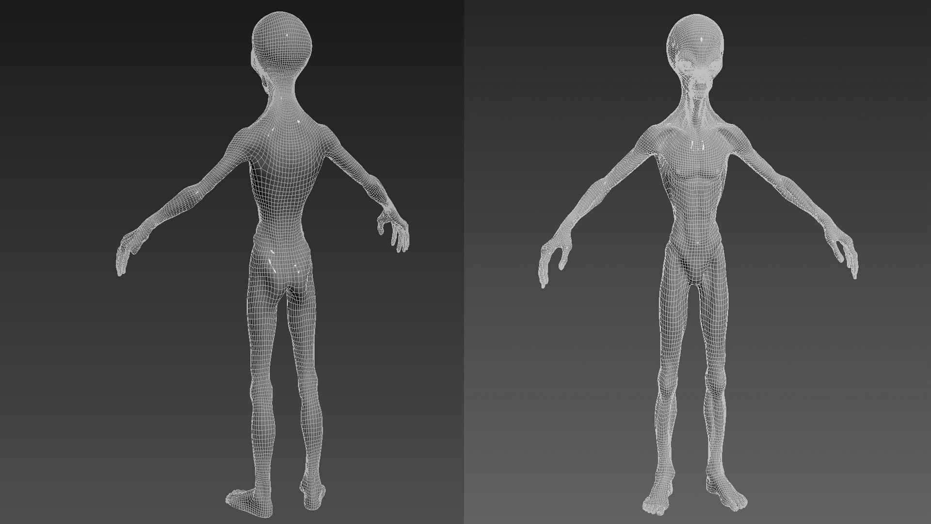 Alien - Grey - Unreal Engine Low-poly 3D model_34