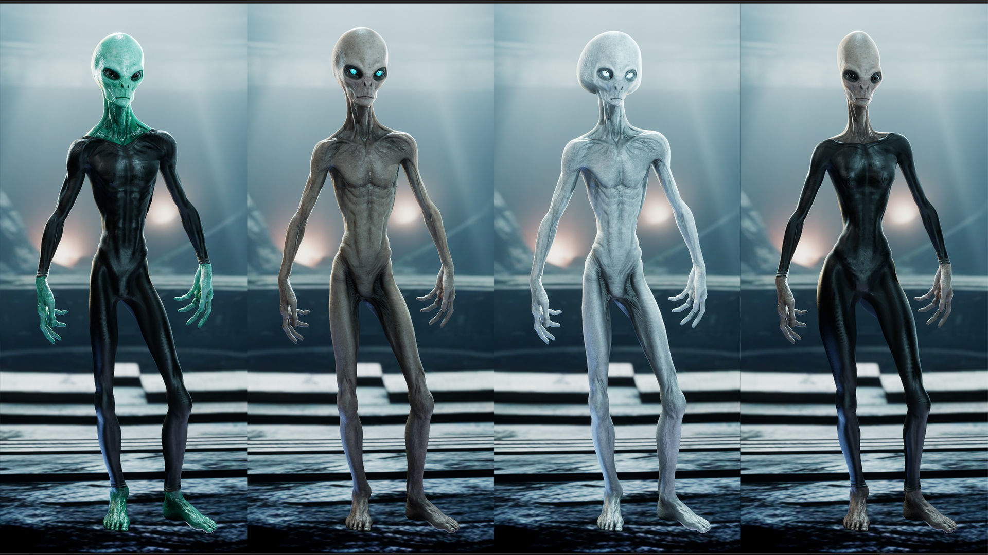 Alien - Grey - Unreal Engine Low-poly 3D model_10