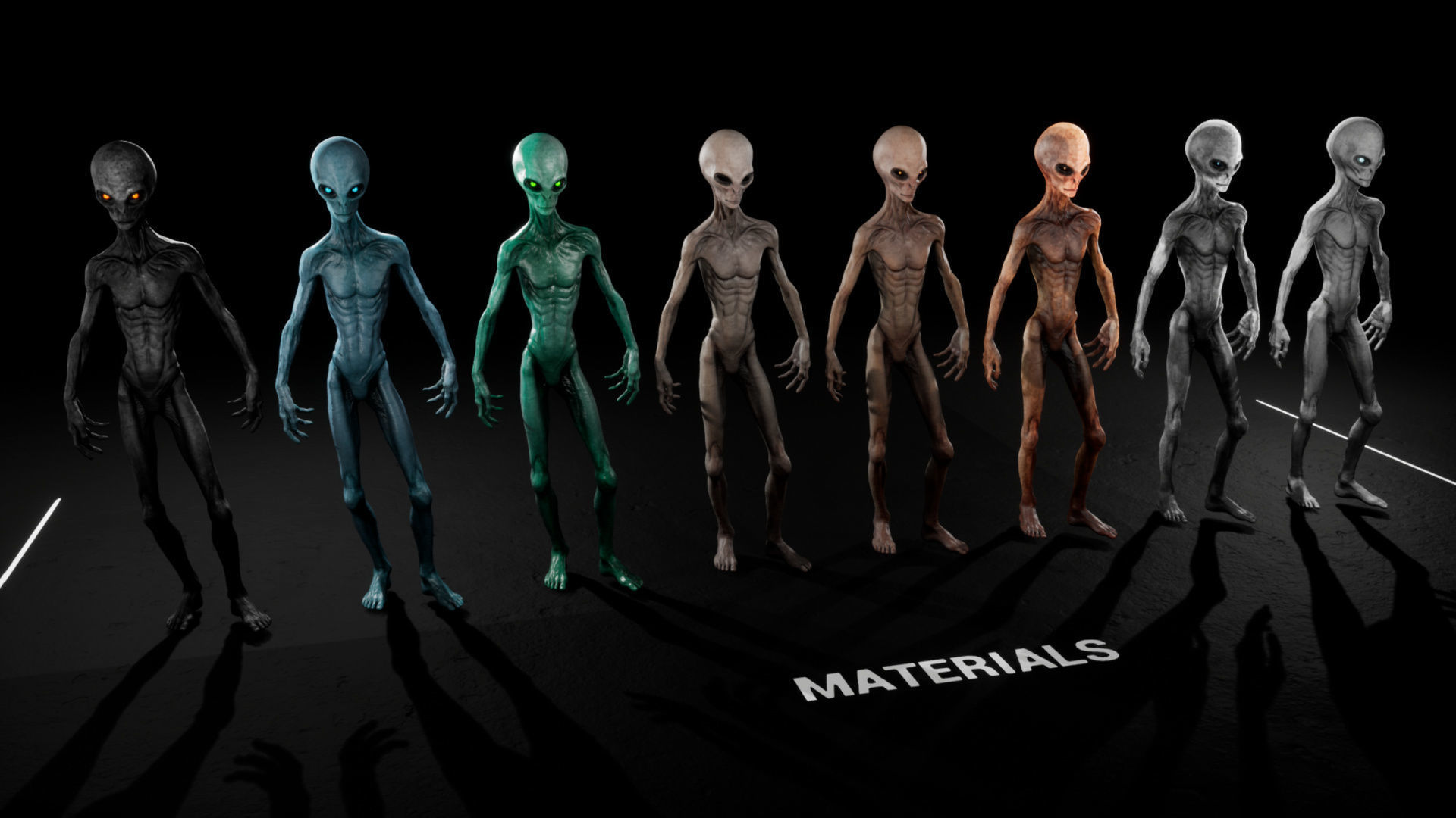 Alien - Grey - Unreal Engine Low-poly 3D model_28