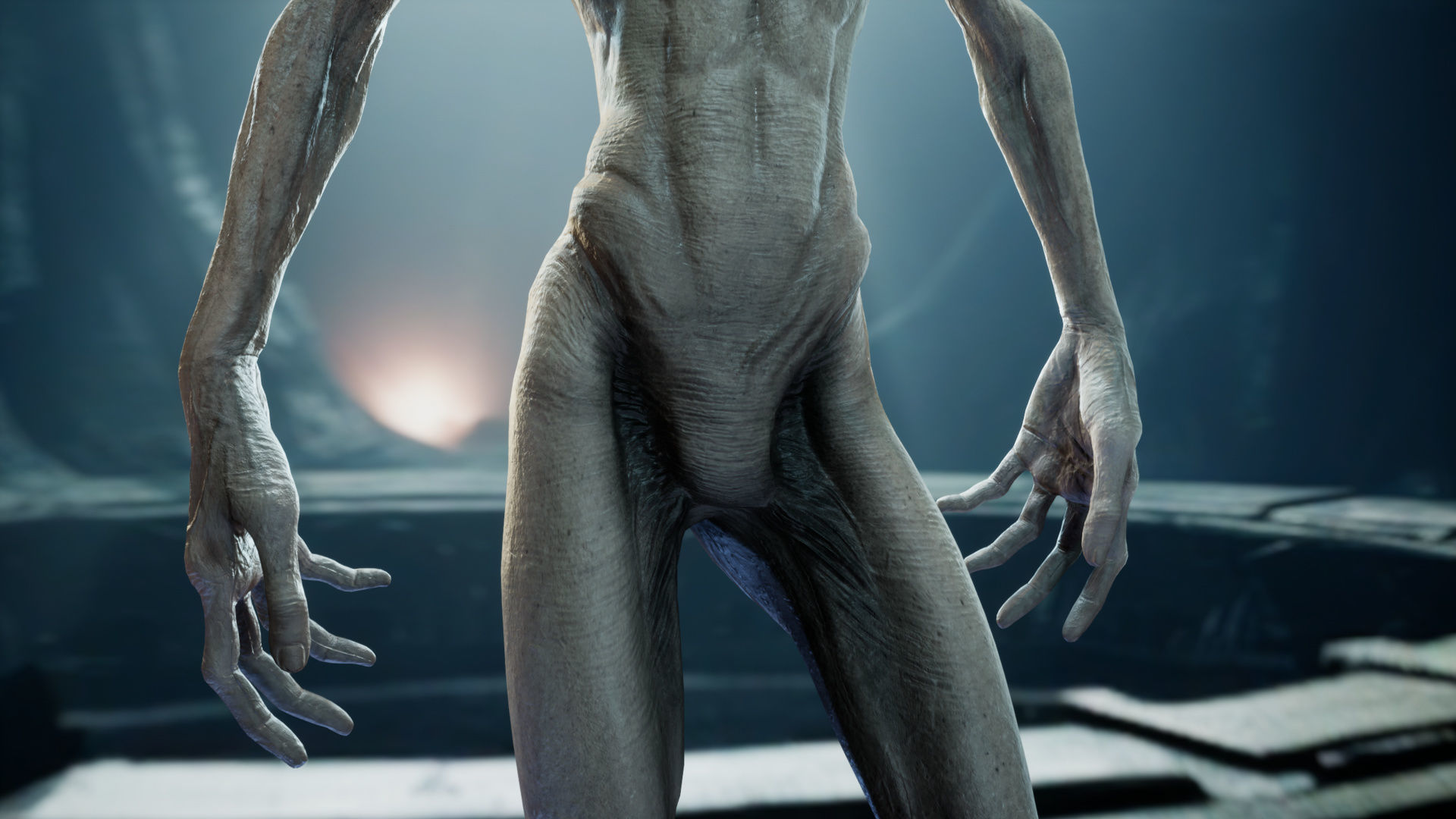 Alien - Grey - Unreal Engine Low-poly 3D model_7