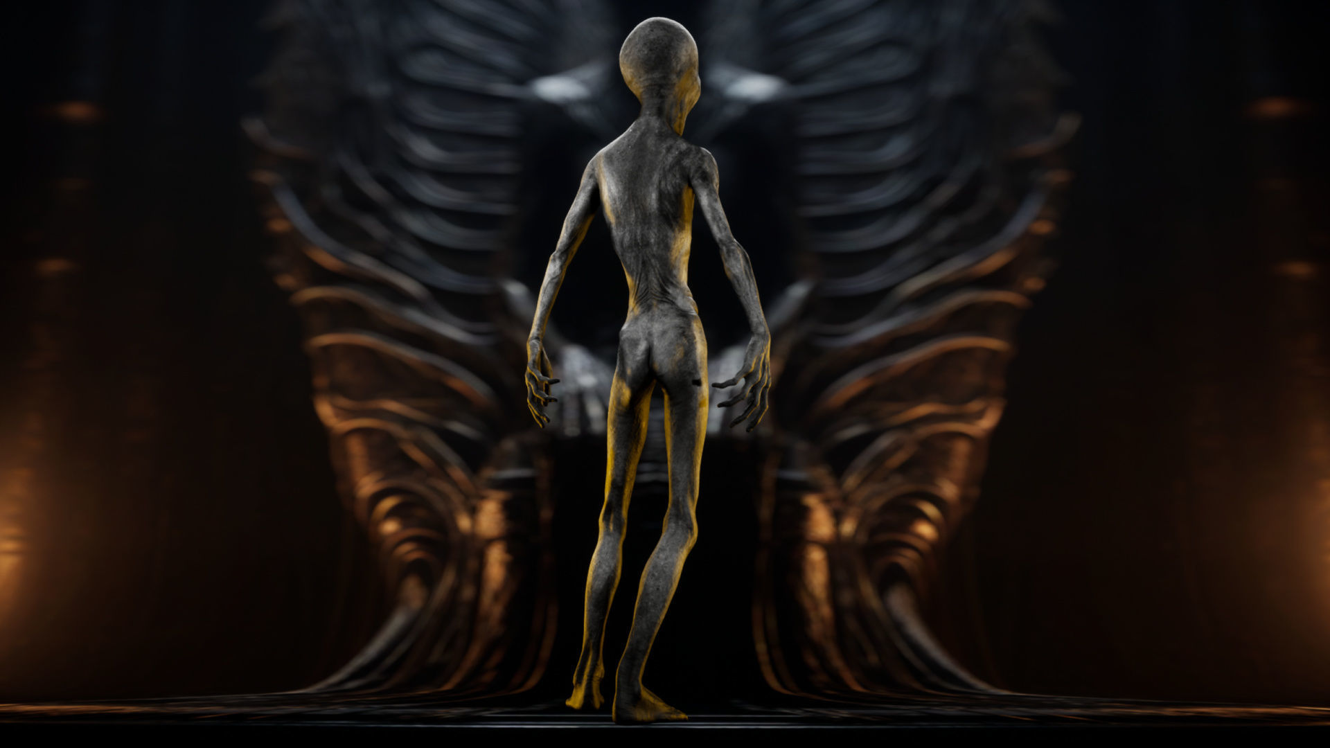 Alien - Grey - Unreal Engine Low-poly 3D model_26