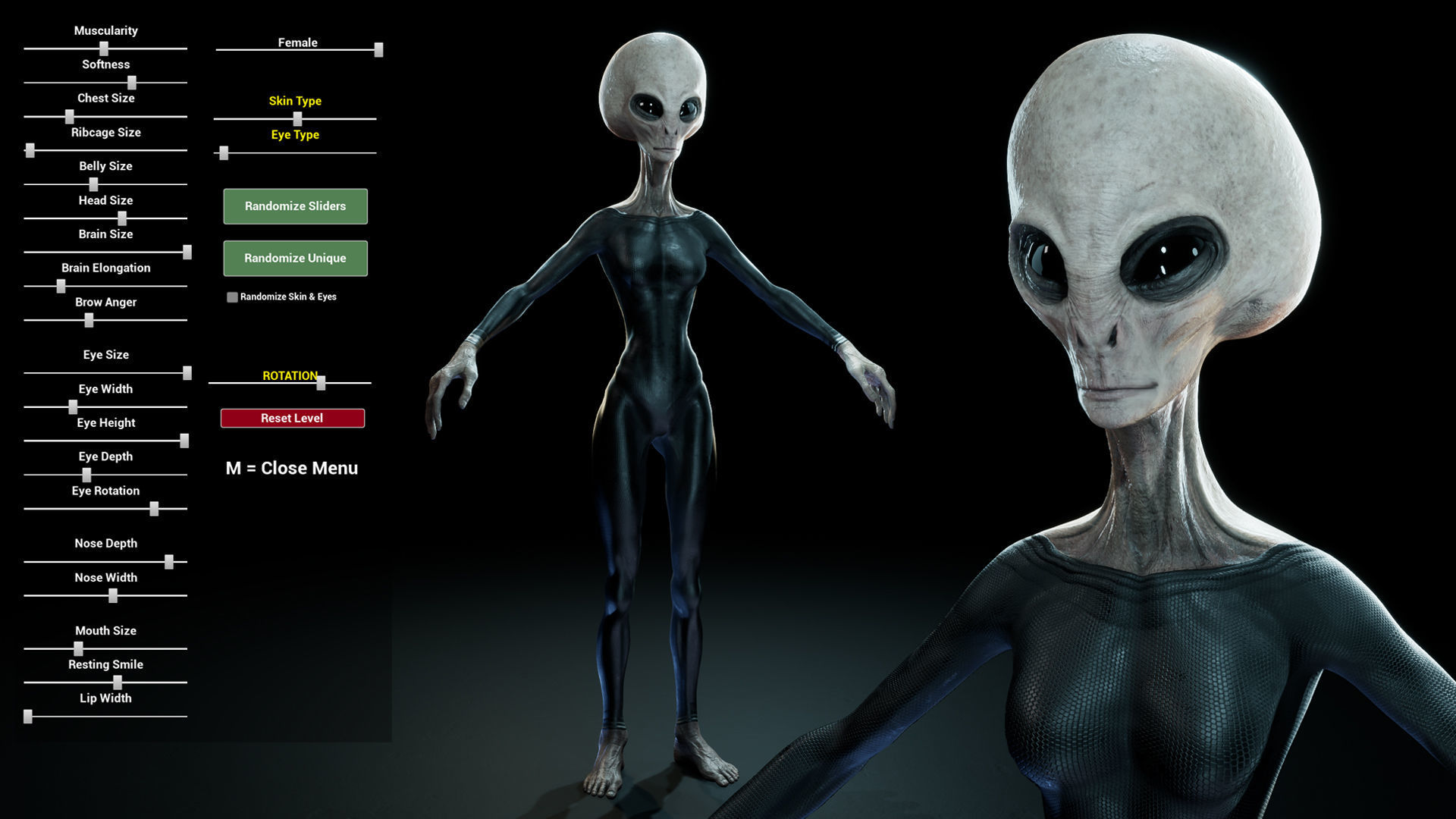 Alien - Grey - Unreal Engine Low-poly 3D model_5