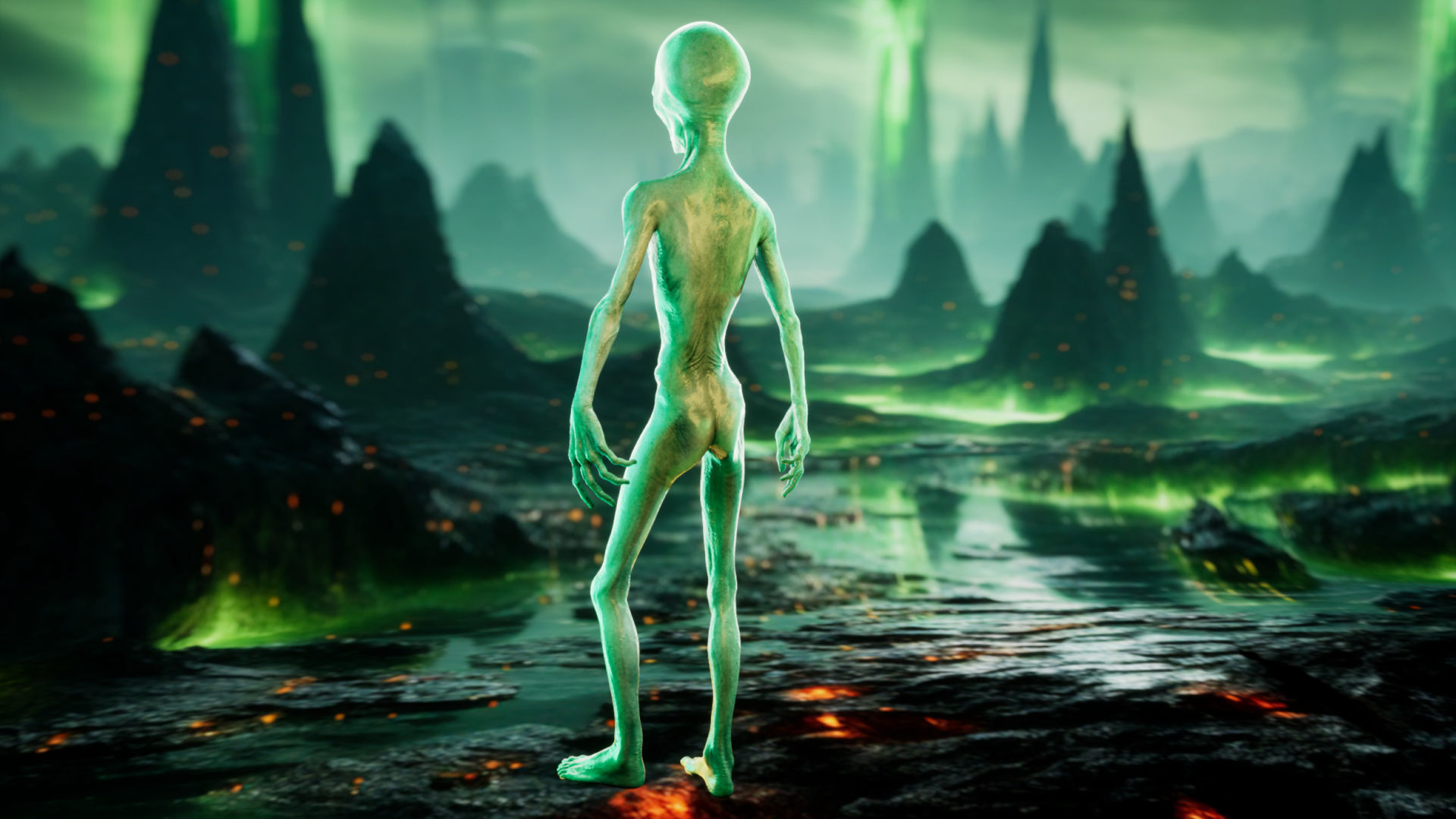 Alien - Grey - Unreal Engine Low-poly 3D model_22