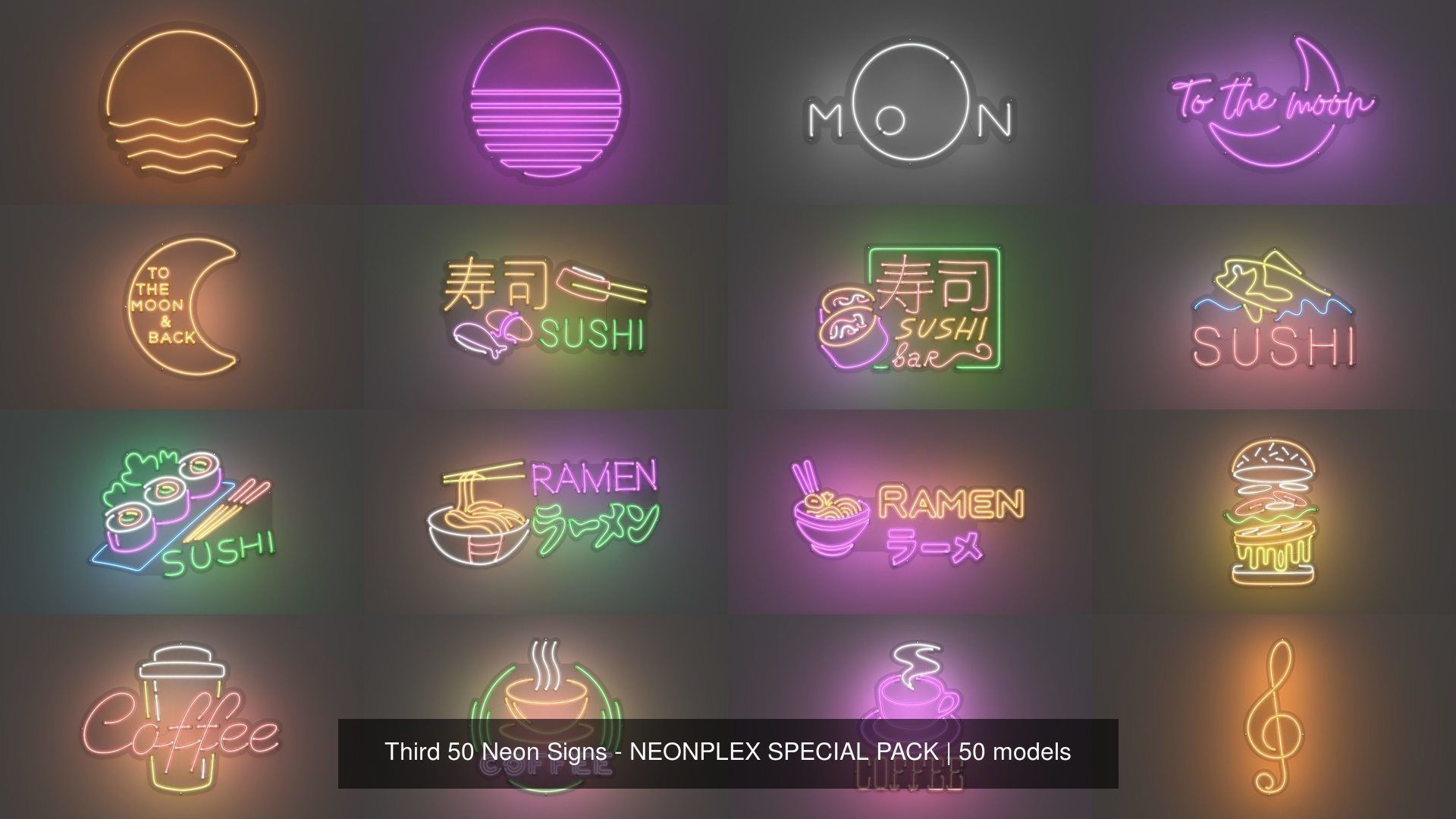 Third 50 Neon Signs - NEONPLEX SPECIAL PACK 3D Model Collection_2