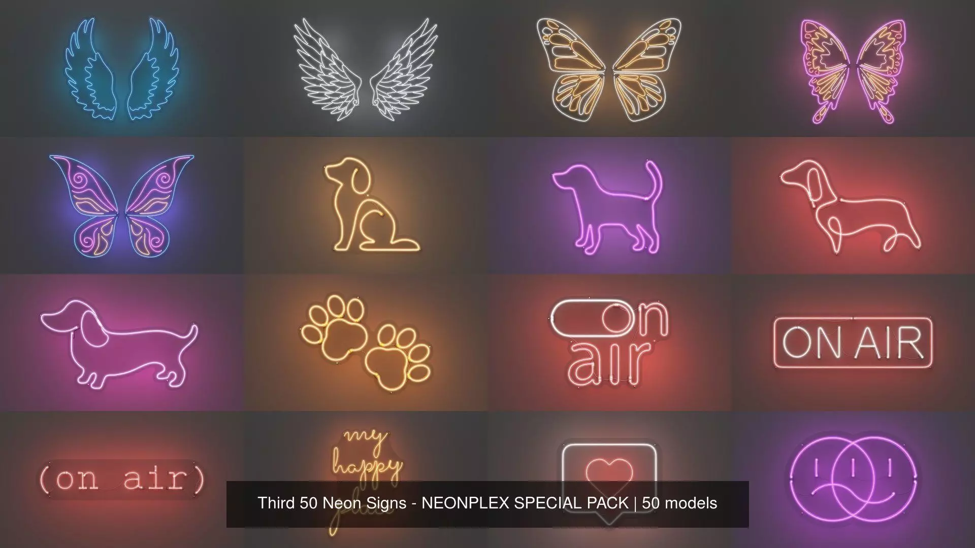 Third 50 Neon Signs - NEONPLEX SPECIAL PACK 3D Model Collection_0