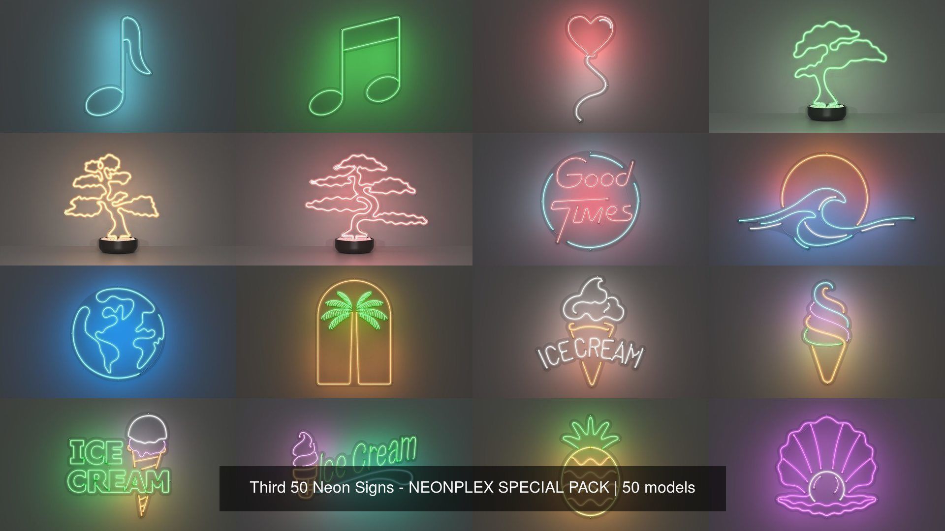 Third 50 Neon Signs - NEONPLEX SPECIAL PACK 3D Model Collection_4