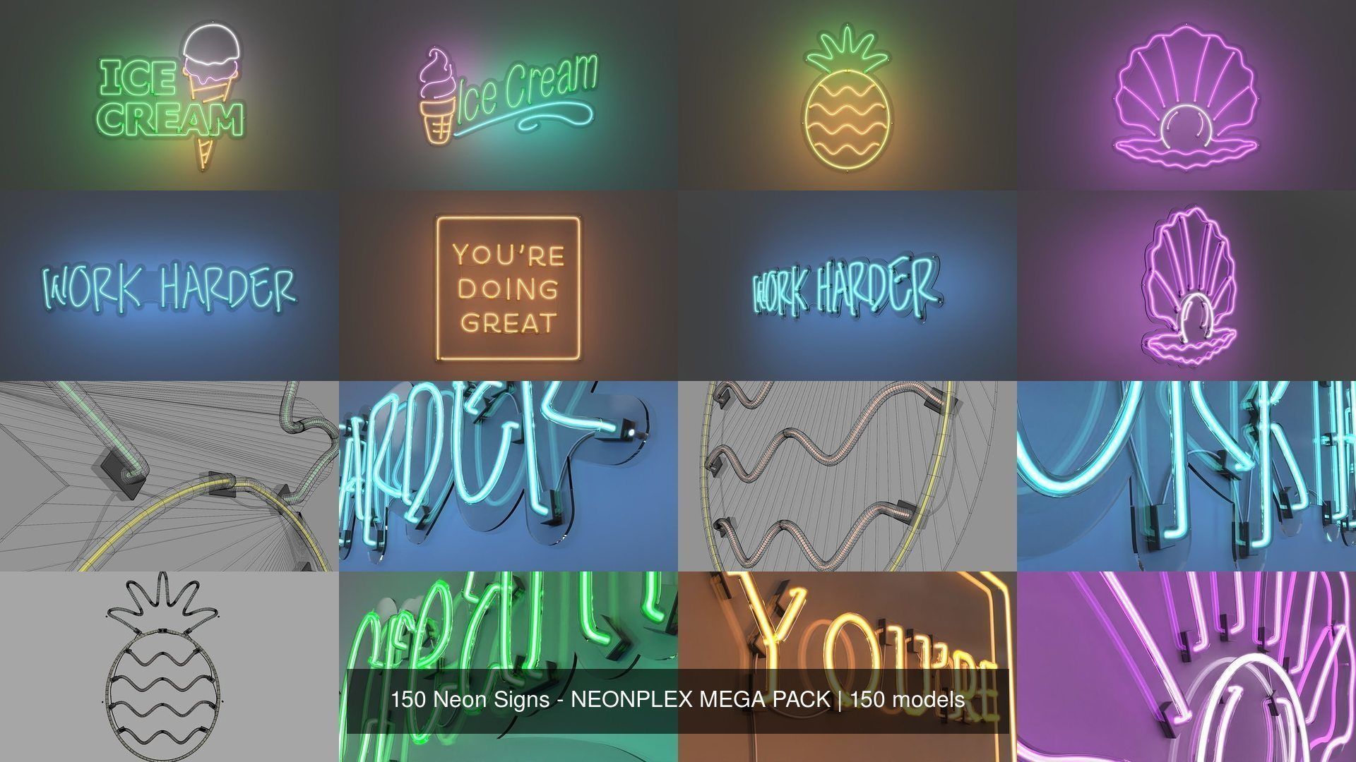 150 Neon Signs - NEONPLEX MEGA PACK 3D Model Collection_18