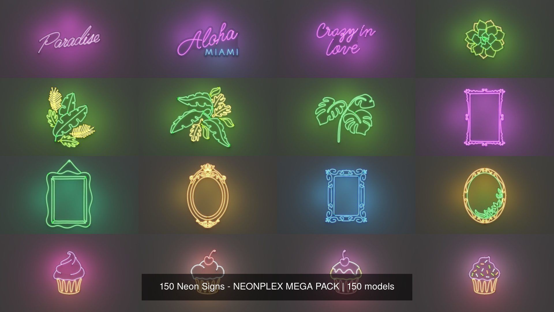 150 Neon Signs - NEONPLEX MEGA PACK 3D Model Collection_6