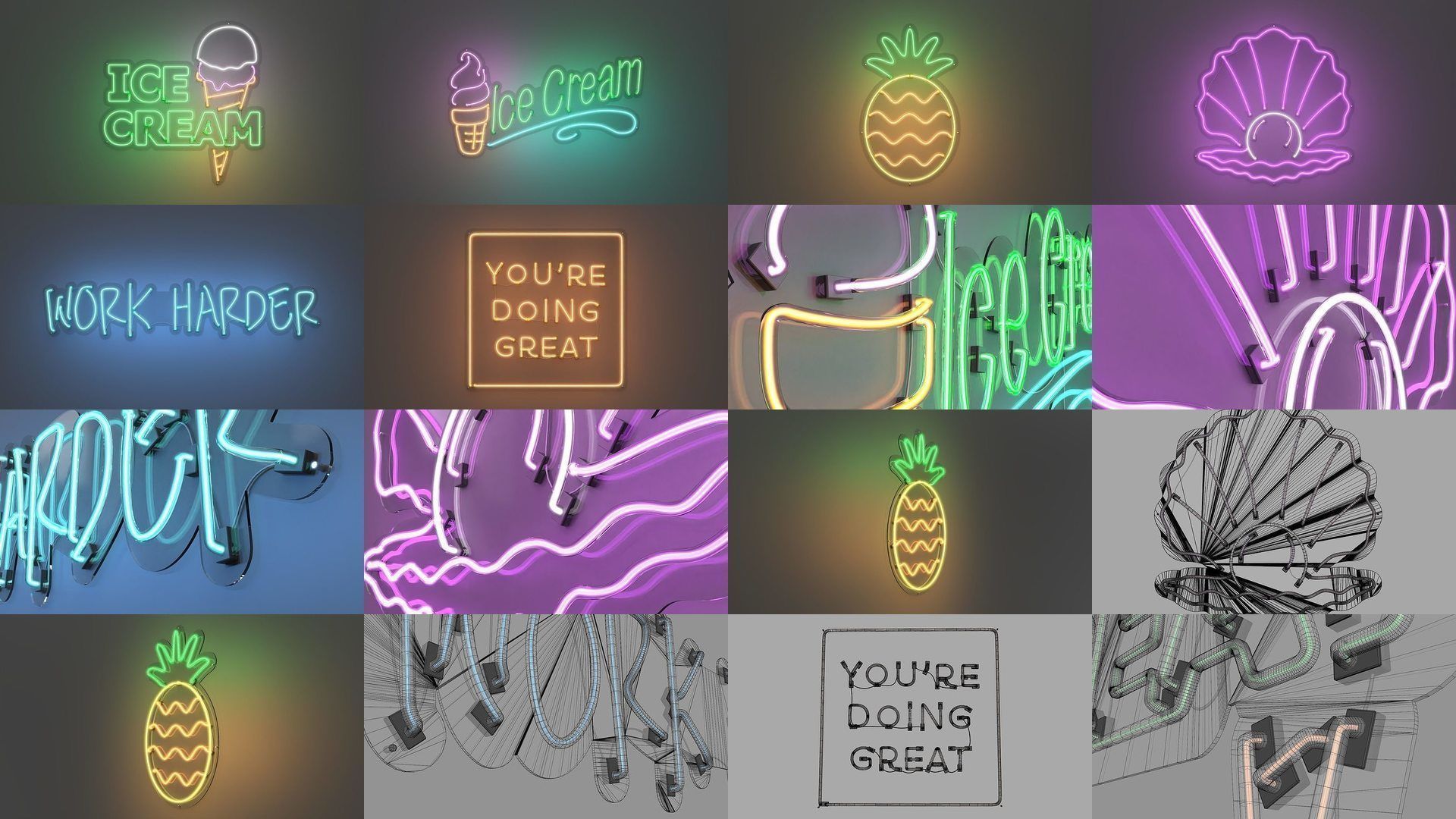 150 Neon Signs - NEONPLEX MEGA PACK 3D Model Collection_17