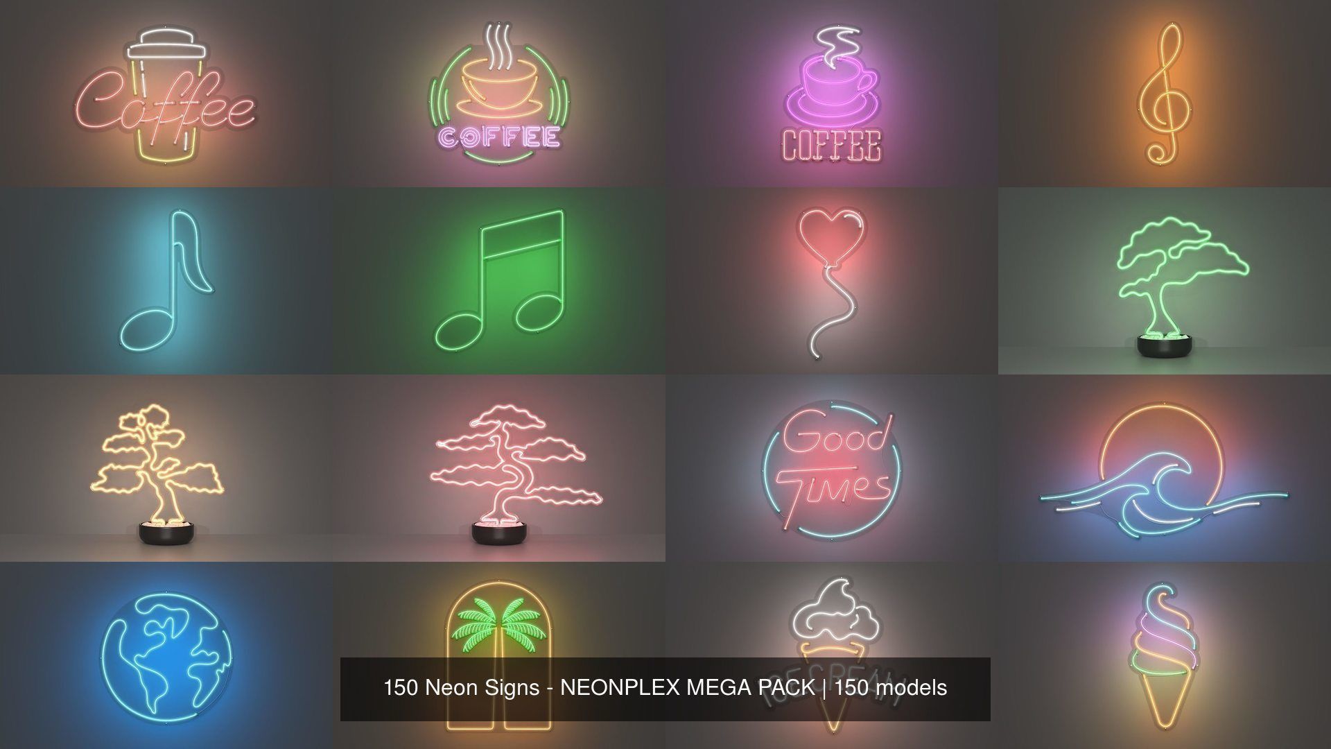 150 Neon Signs - NEONPLEX MEGA PACK 3D Model Collection_16
