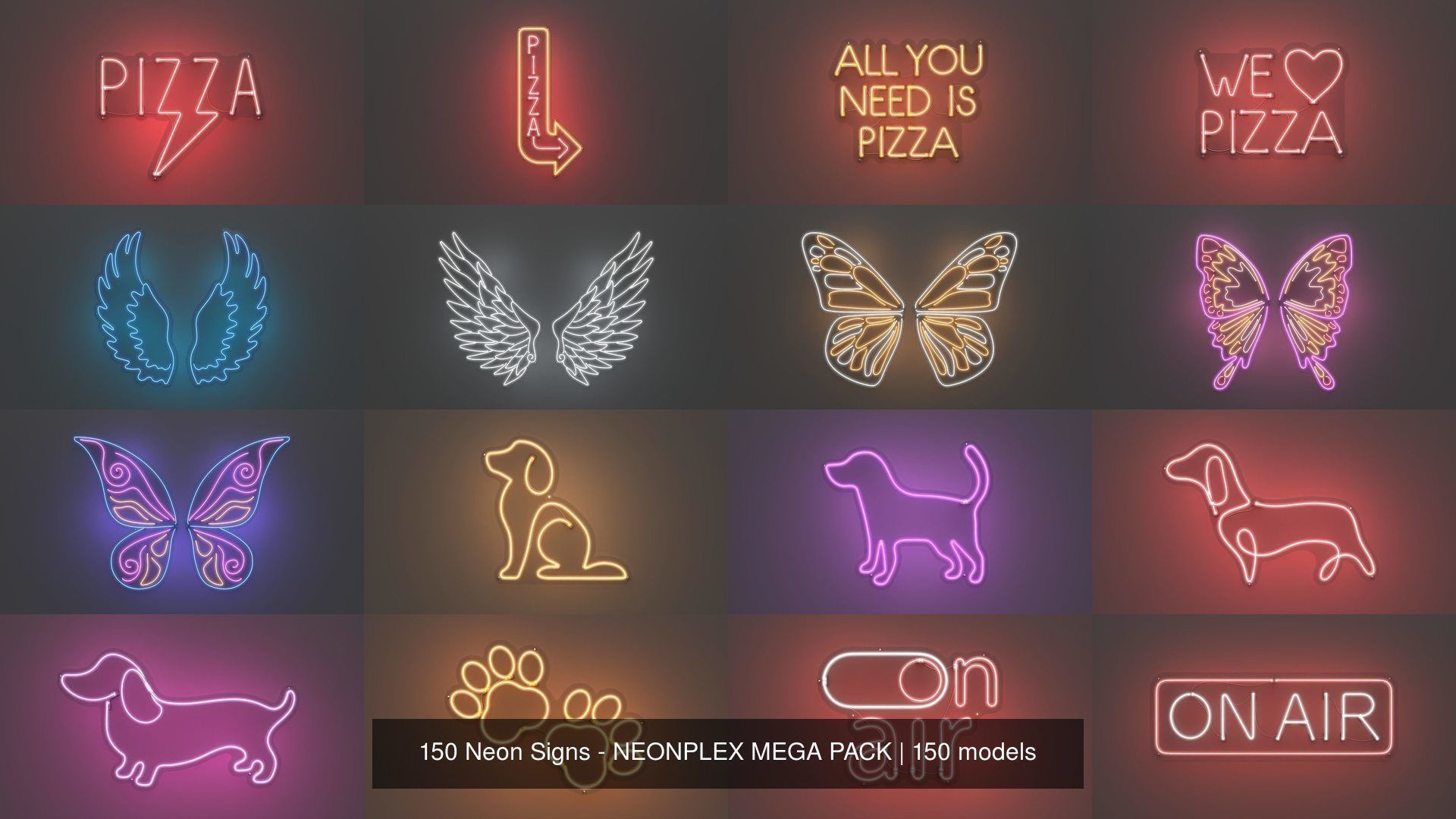 150 Neon Signs - NEONPLEX MEGA PACK 3D Model Collection_12