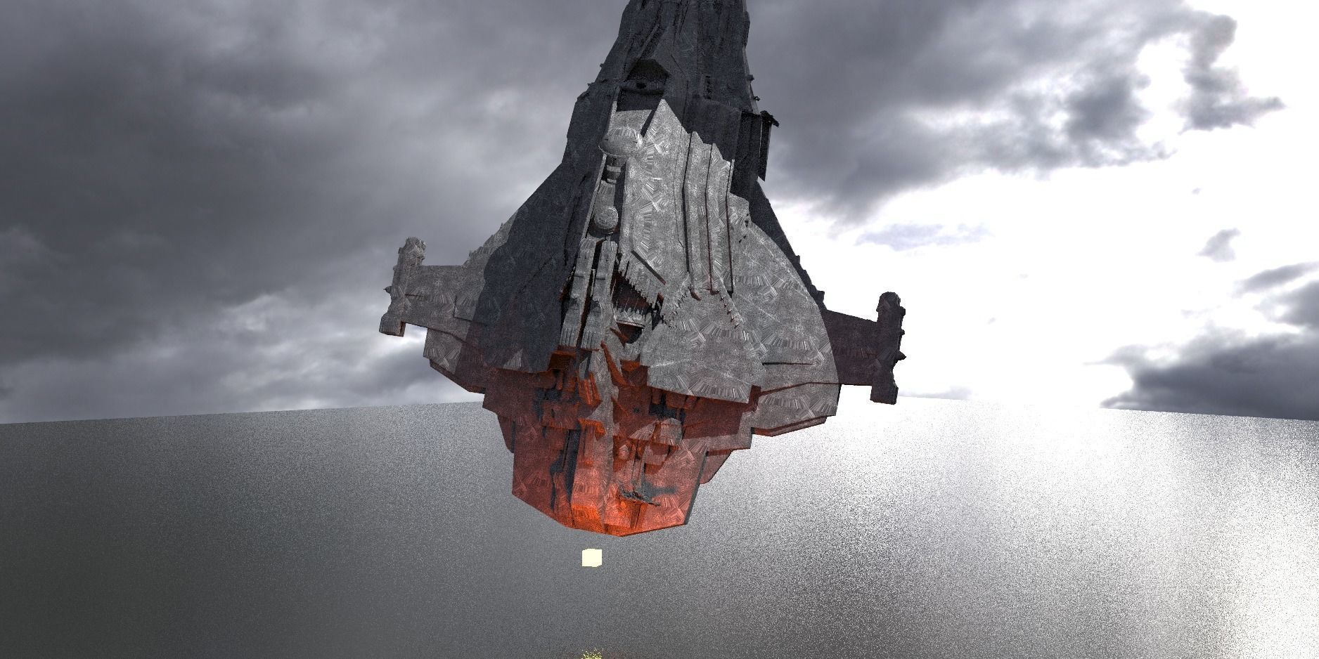 Crashed Starship collosal  exterior ship 3D model_2