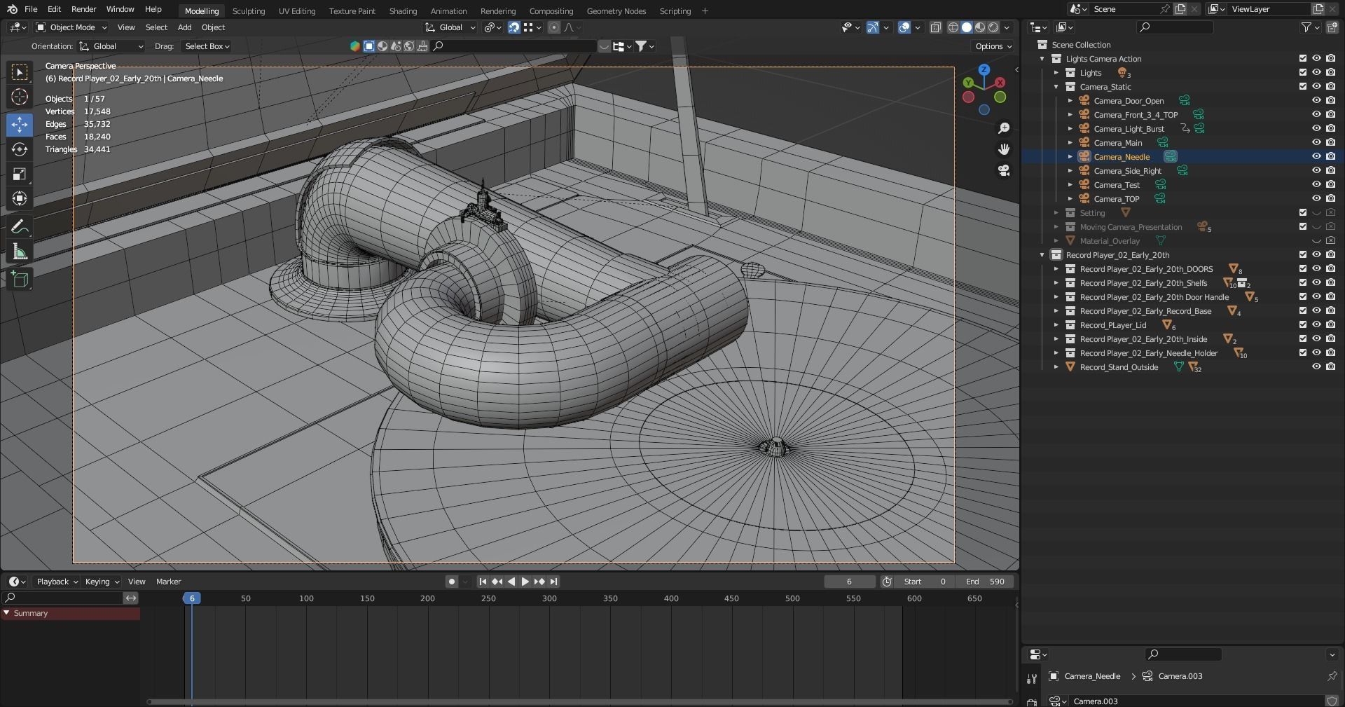 Realistic High Res Phonograph Record Player Cabinet 3D model_7