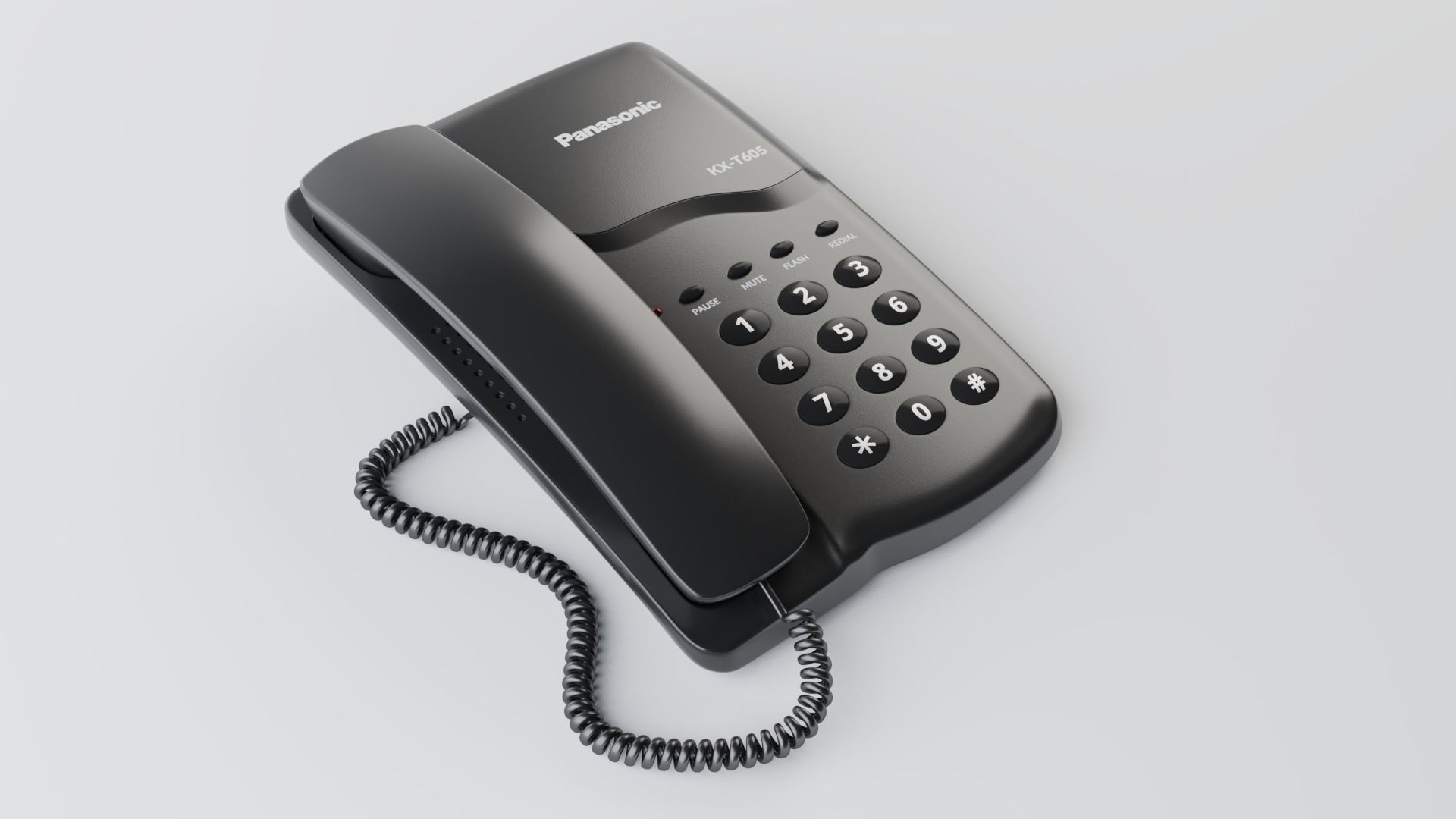 Realistic 3d model of Stationary telephone Panasonic KX-T605 3D model_11