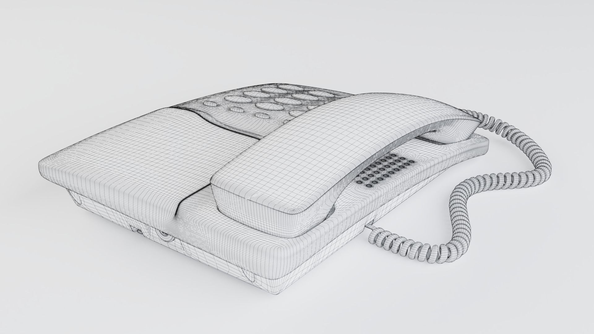 Realistic 3d model of Stationary telephone Panasonic KX-T605 3D model_19
