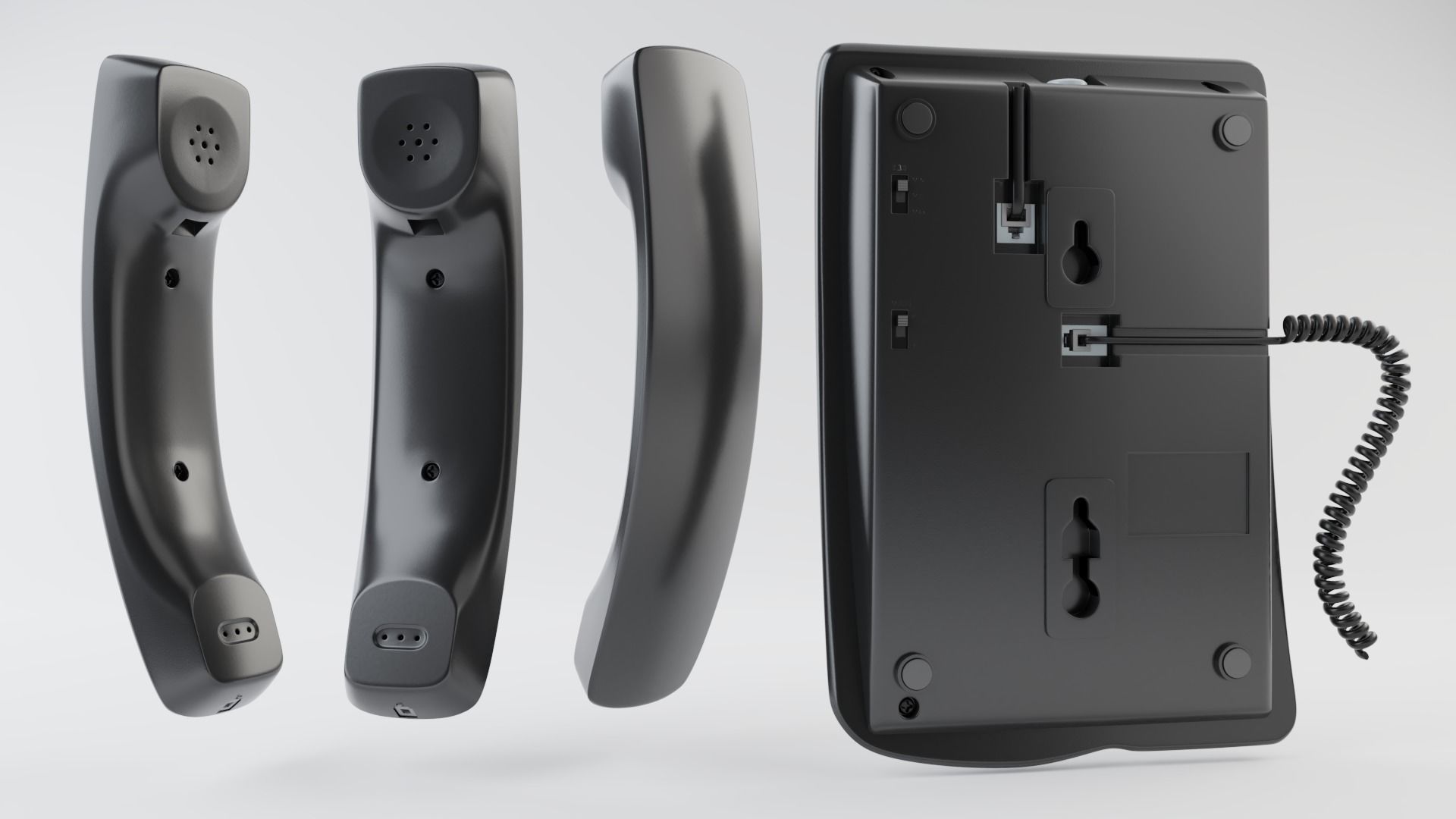 Realistic 3d model of Stationary telephone Panasonic KX-T605 3D model_2