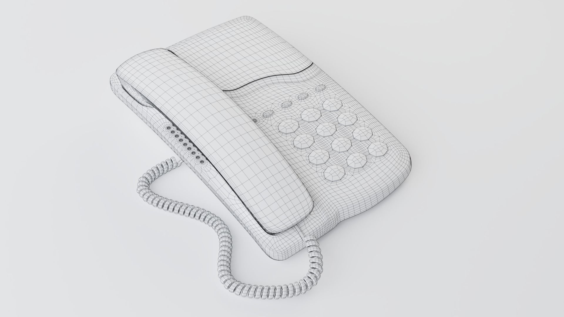 Realistic 3d model of Stationary telephone Panasonic KX-T605 3D model_12