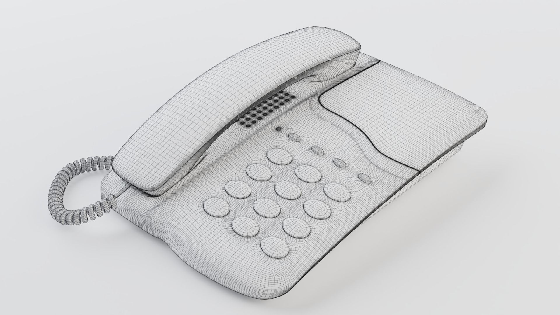 Realistic 3d model of Stationary telephone Panasonic KX-T605 3D model_10
