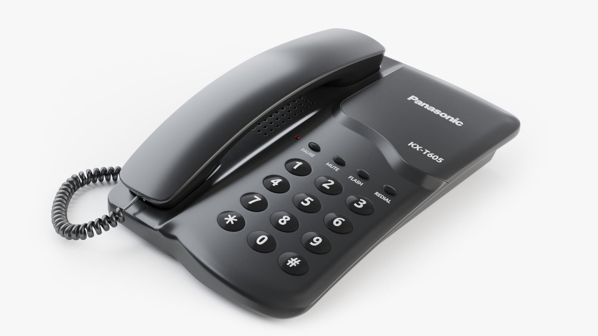 Realistic 3d model of Stationary telephone Panasonic KX-T605 3D model_1
