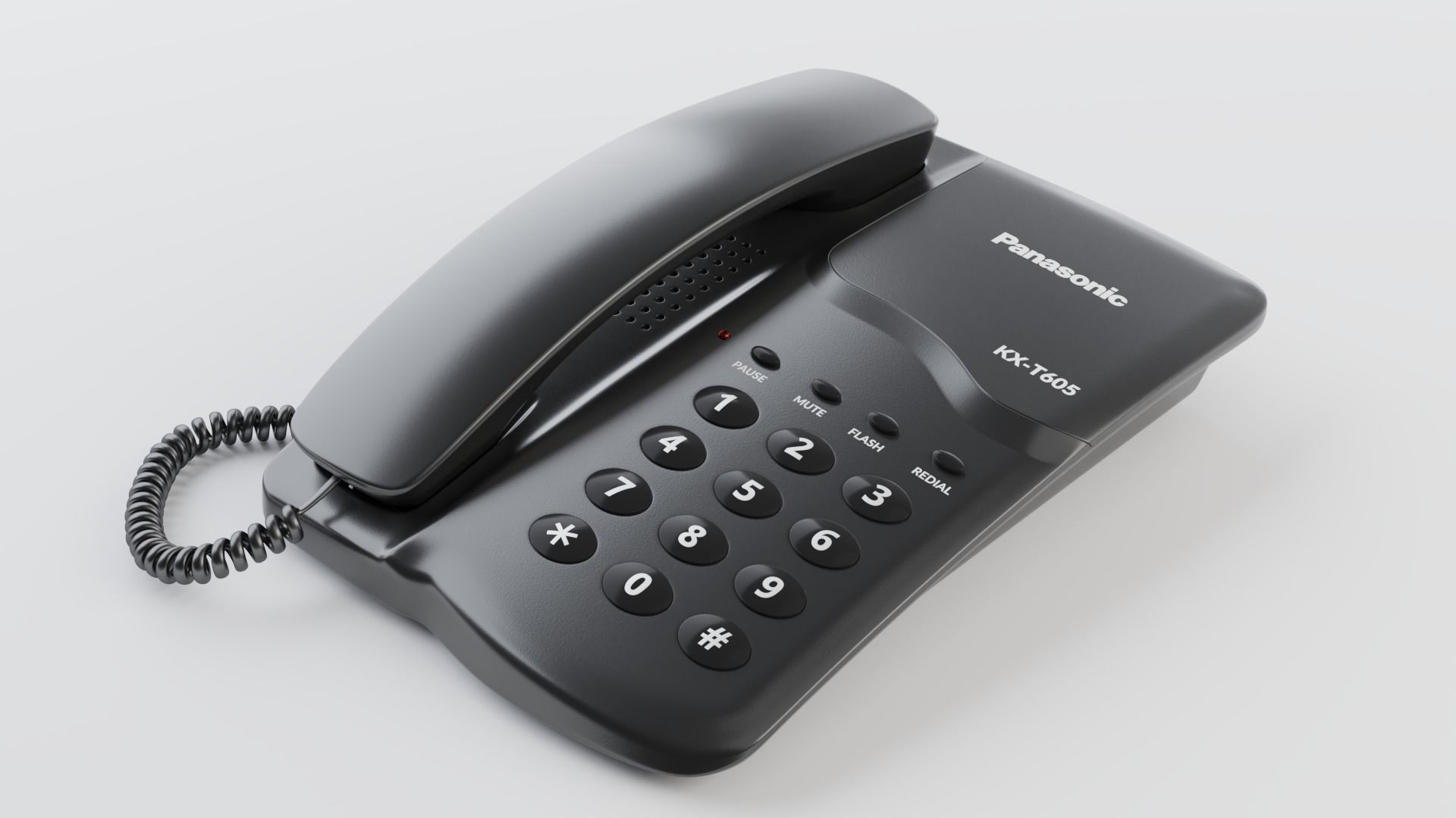 Realistic 3d model of Stationary telephone Panasonic KX-T605 3D model_8
