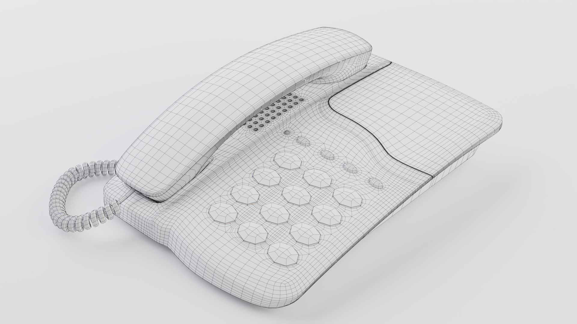 Realistic 3d model of Stationary telephone Panasonic KX-T605 3D model_9