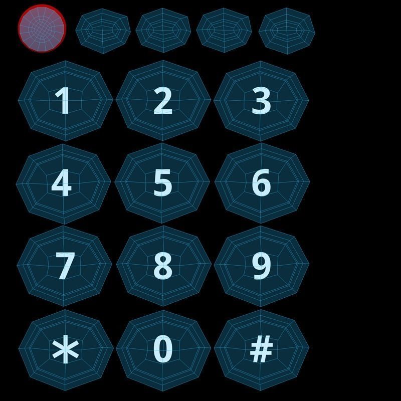 Realistic 3d model of Stationary telephone Panasonic KX-T605 3D model_21