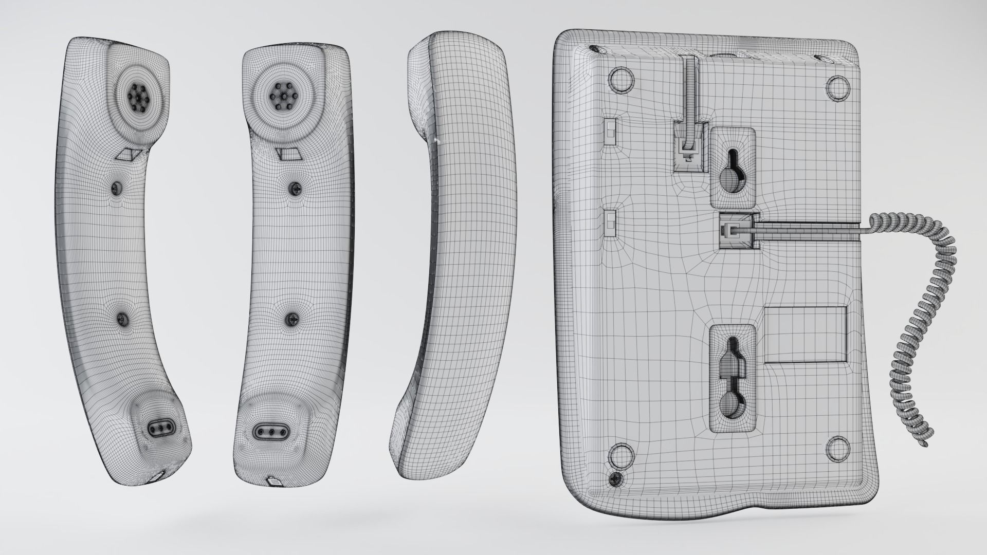 Realistic 3d model of Stationary telephone Panasonic KX-T605 3D model_4