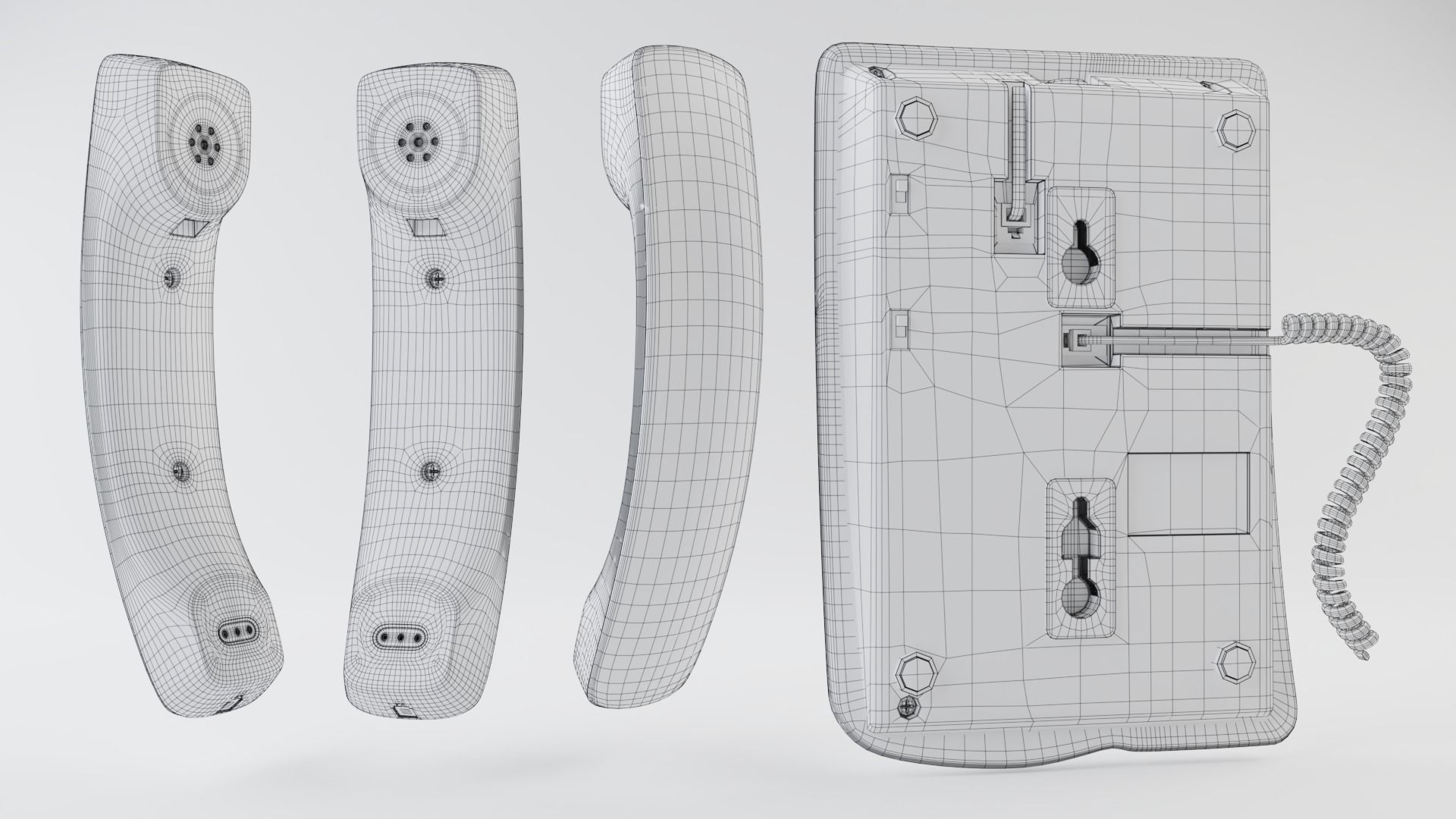 Realistic 3d model of Stationary telephone Panasonic KX-T605 3D model_3