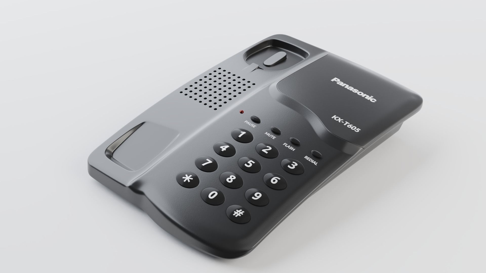 Realistic 3d model of Stationary telephone Panasonic KX-T605 3D model_5