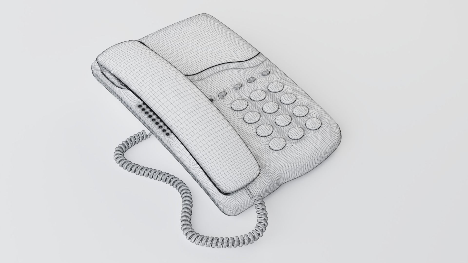 Realistic 3d model of Stationary telephone Panasonic KX-T605 3D model_13