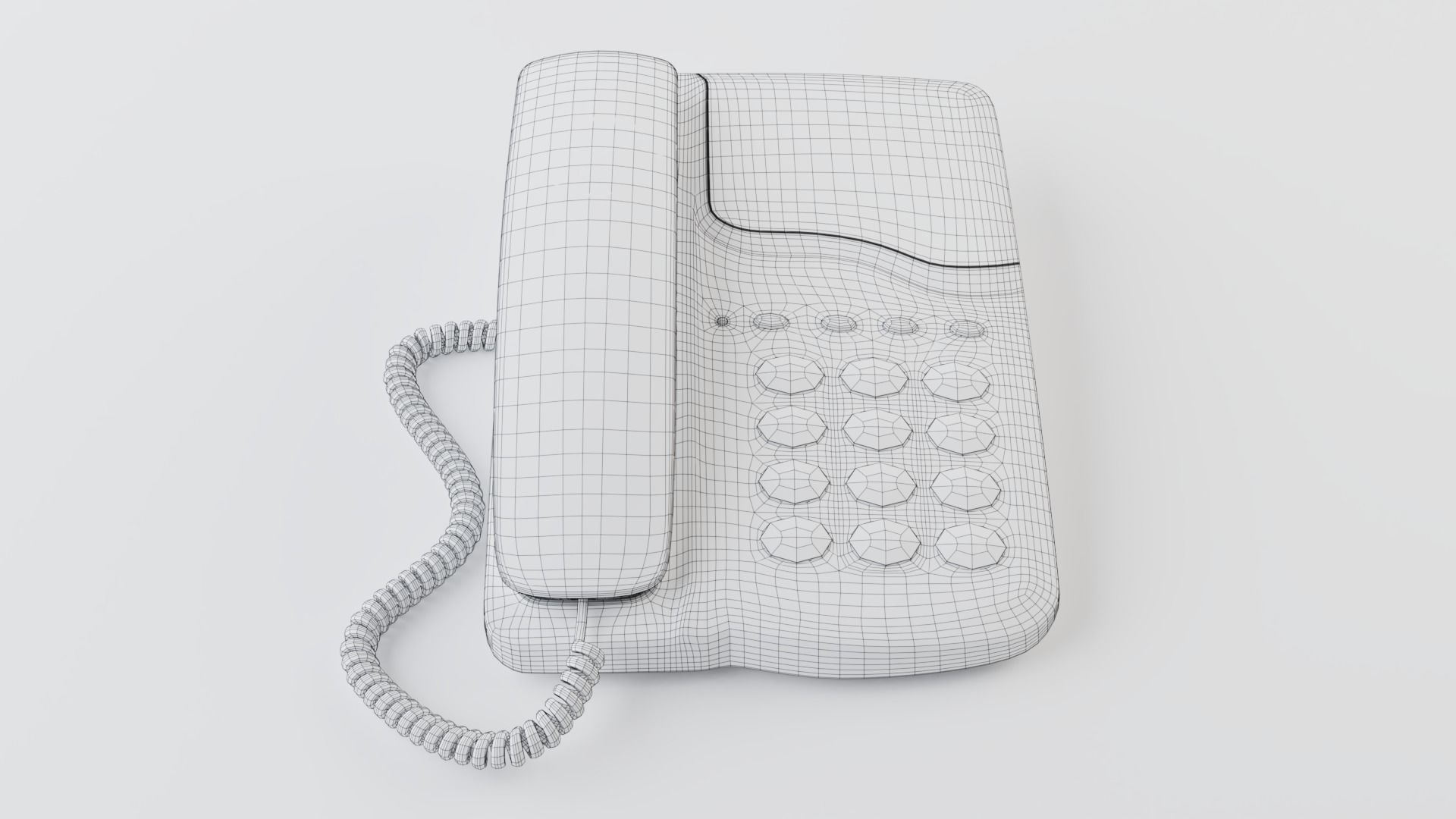 Realistic 3d model of Stationary telephone Panasonic KX-T605 3D model_15