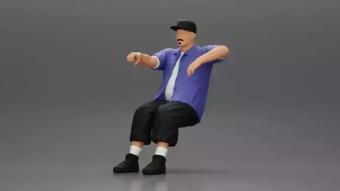 Gangster homie in cap with arm on window driving the car