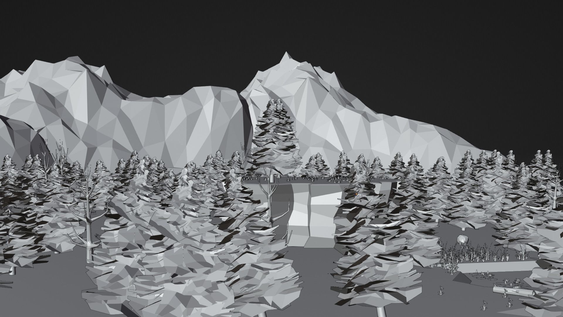 Low Poly Pine Forest Low-poly 3D model_7