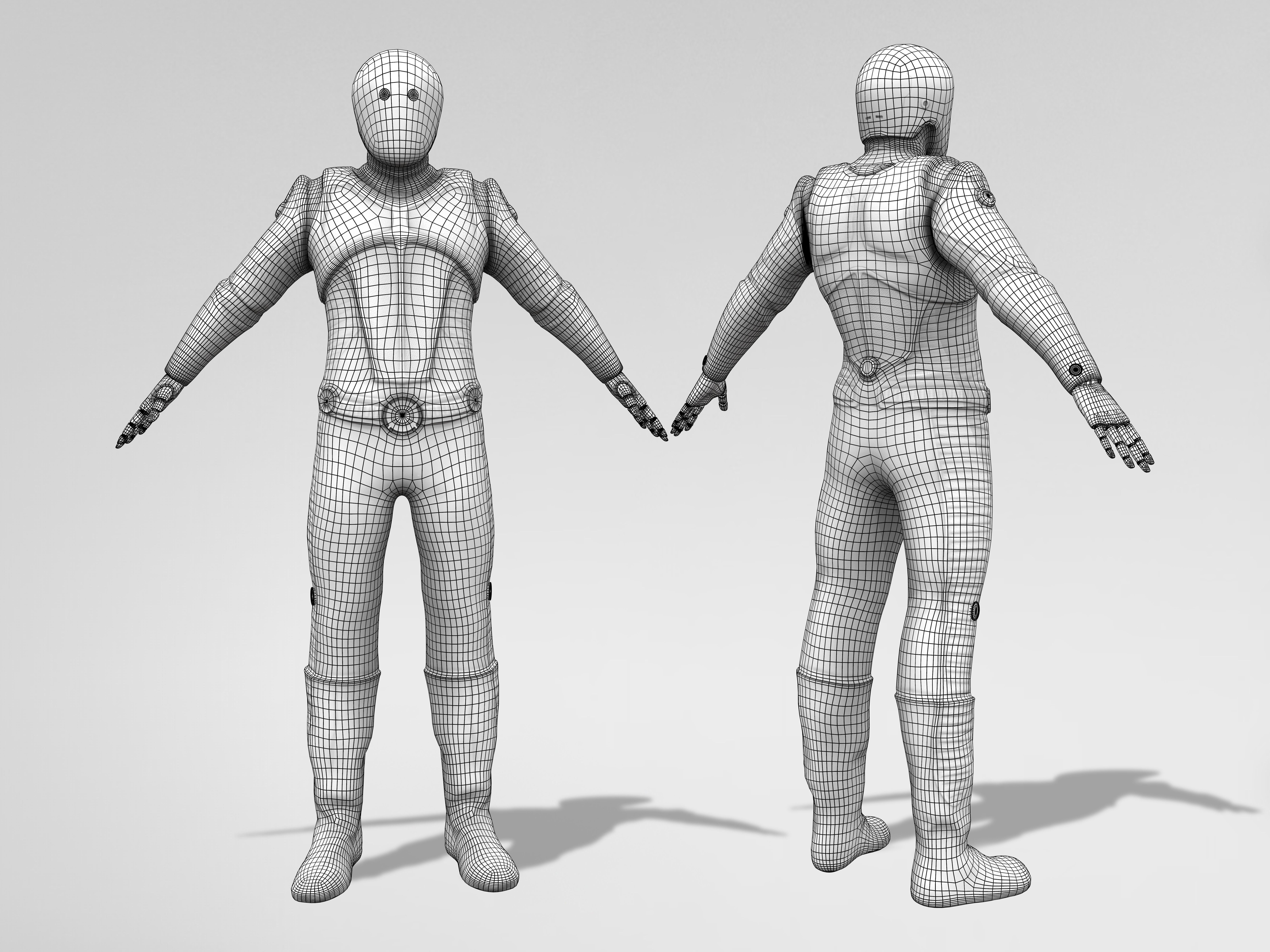 Isaac Android Robot Low-poly 3D model_2