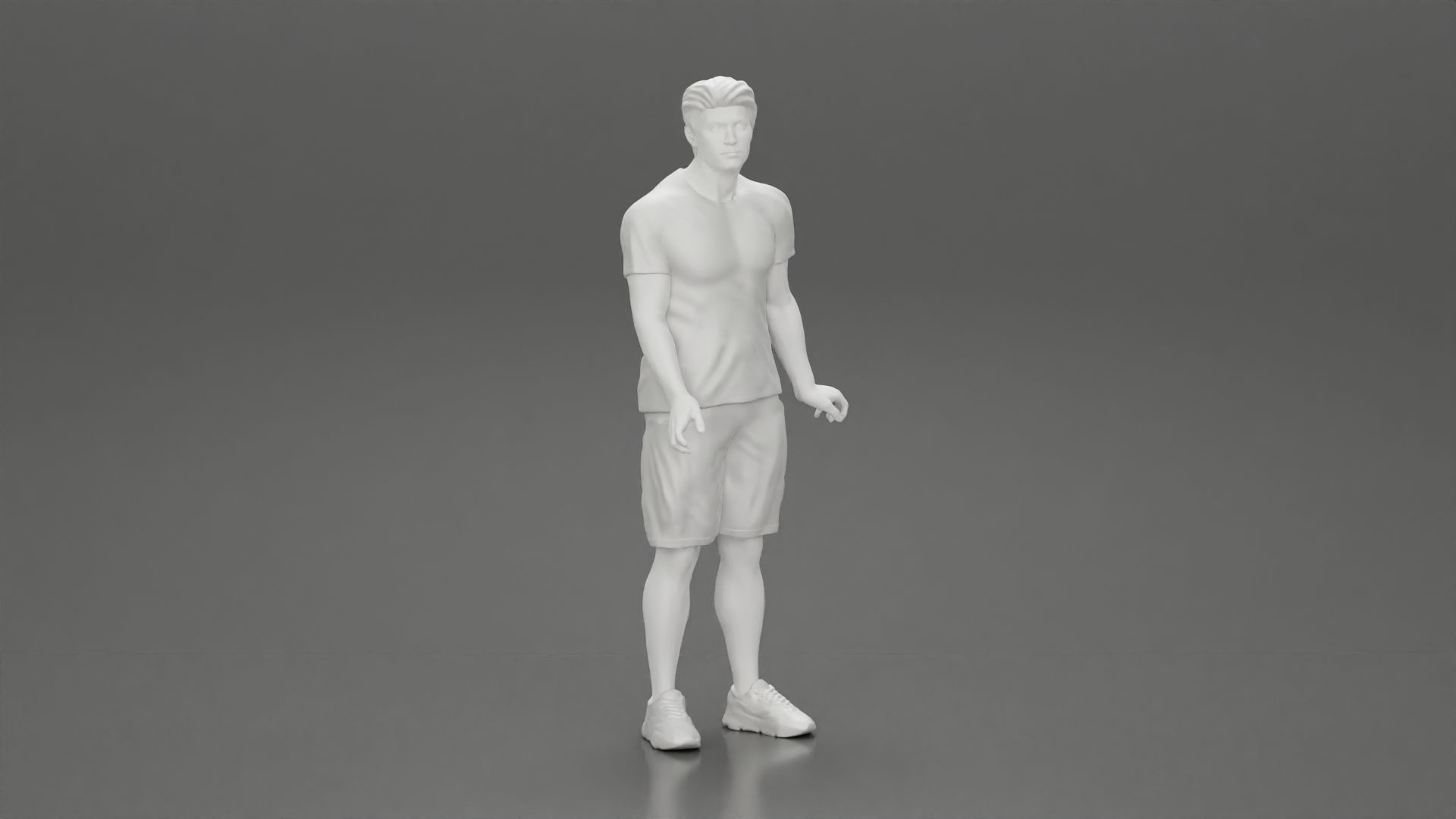 Young Man Standing In The Forest Posing Proudly With His Bike 3D print model_19